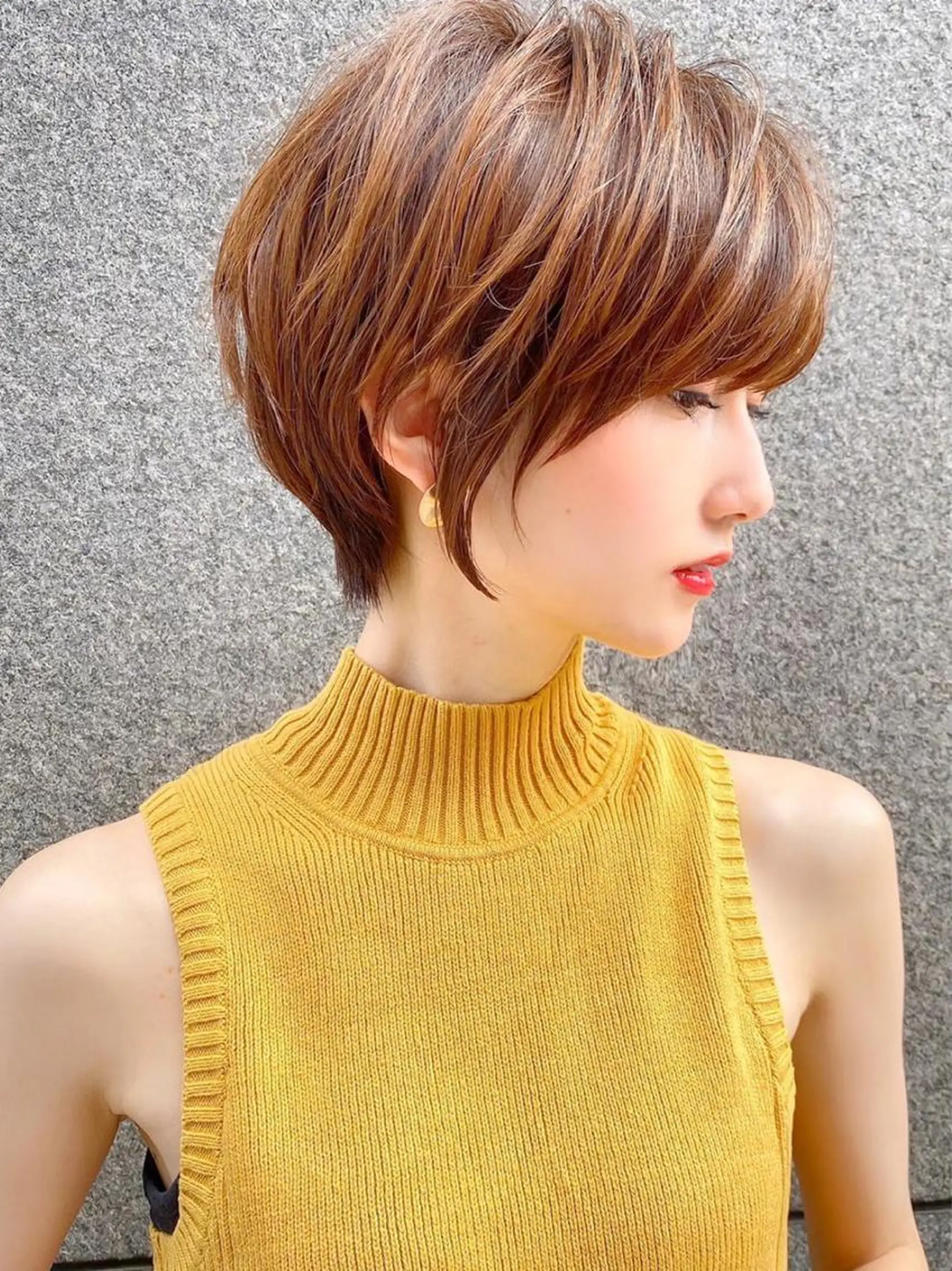 ショート カラー カット ヘアカラー ✨コテ巻き風パーマ ✨川合佑哉のヘアスタイル