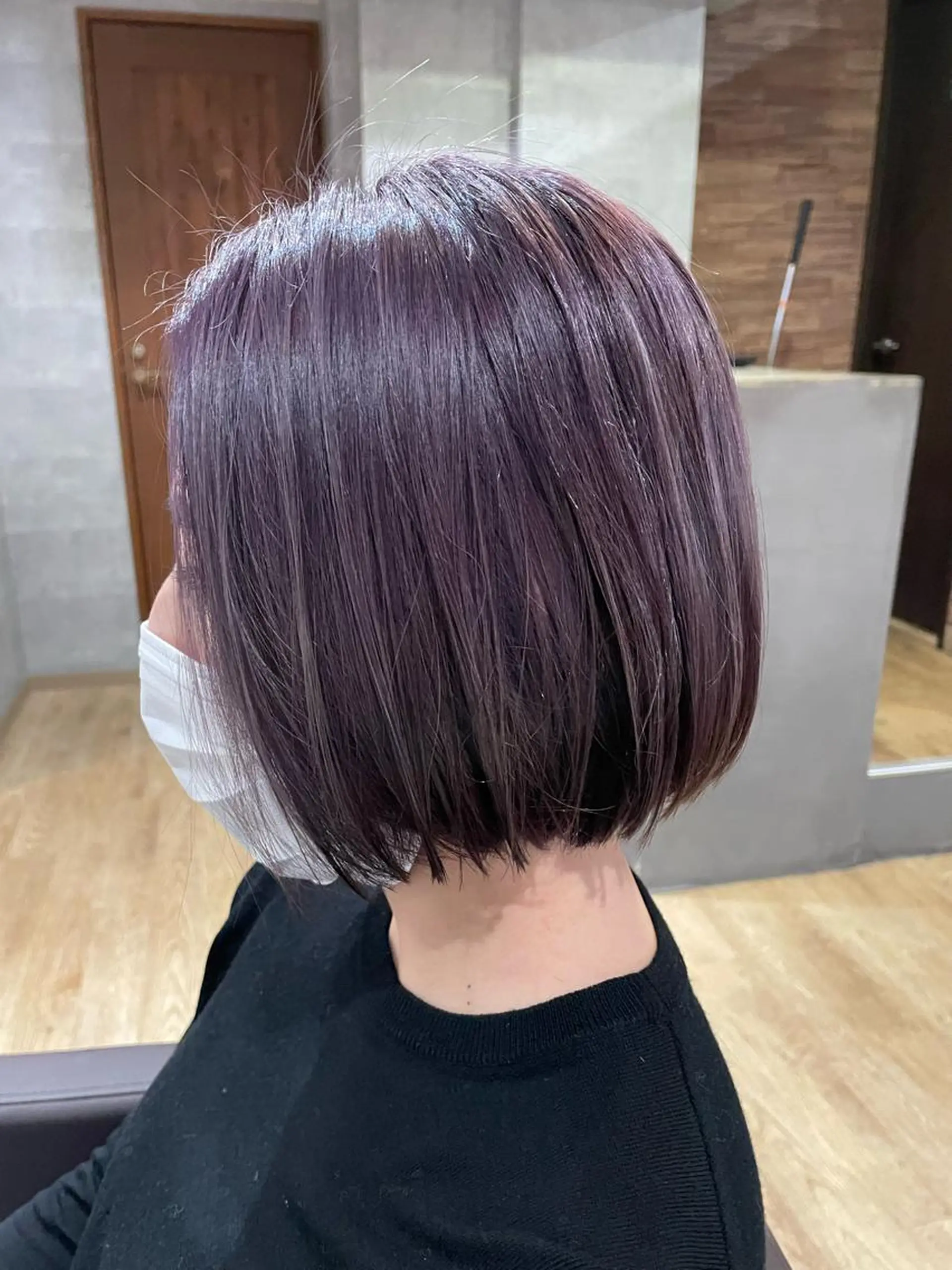 ショート カラー ブリーチ ラベンダーカラー ボブ 月200名以上担当 六甲徒歩30秒のヘアスタイル
