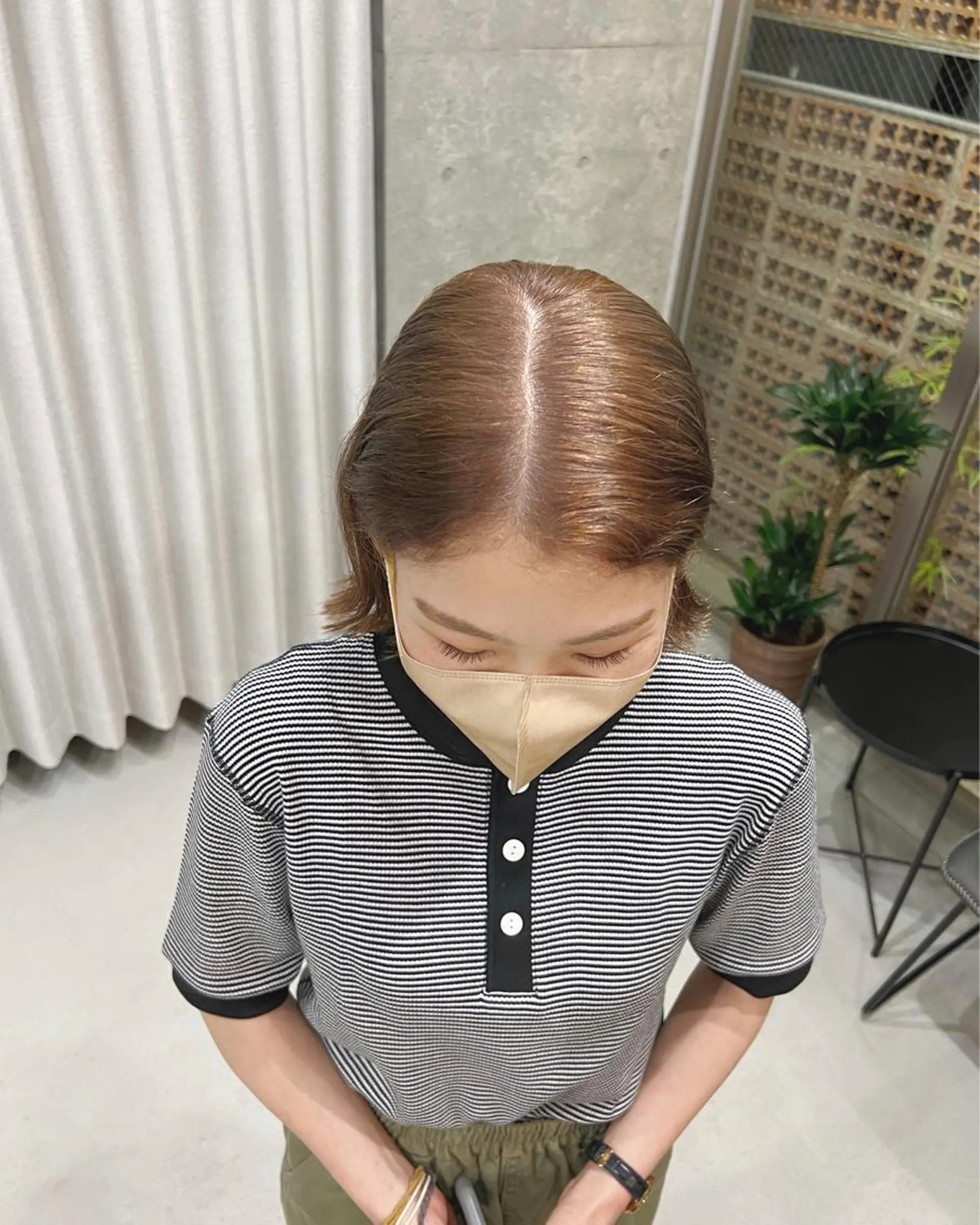 ミディアム カラー ボブパーマコテ巻き風 パーマNo1深江秀平のヘアスタイル