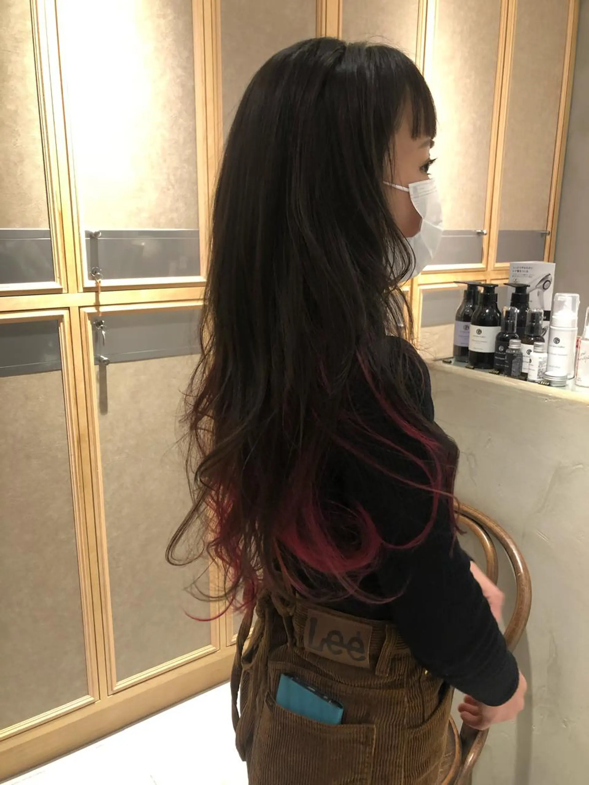 ロング カラー パーマ ブリーチ ピンクカラー ミヤギ リュウキのヘアスタイル