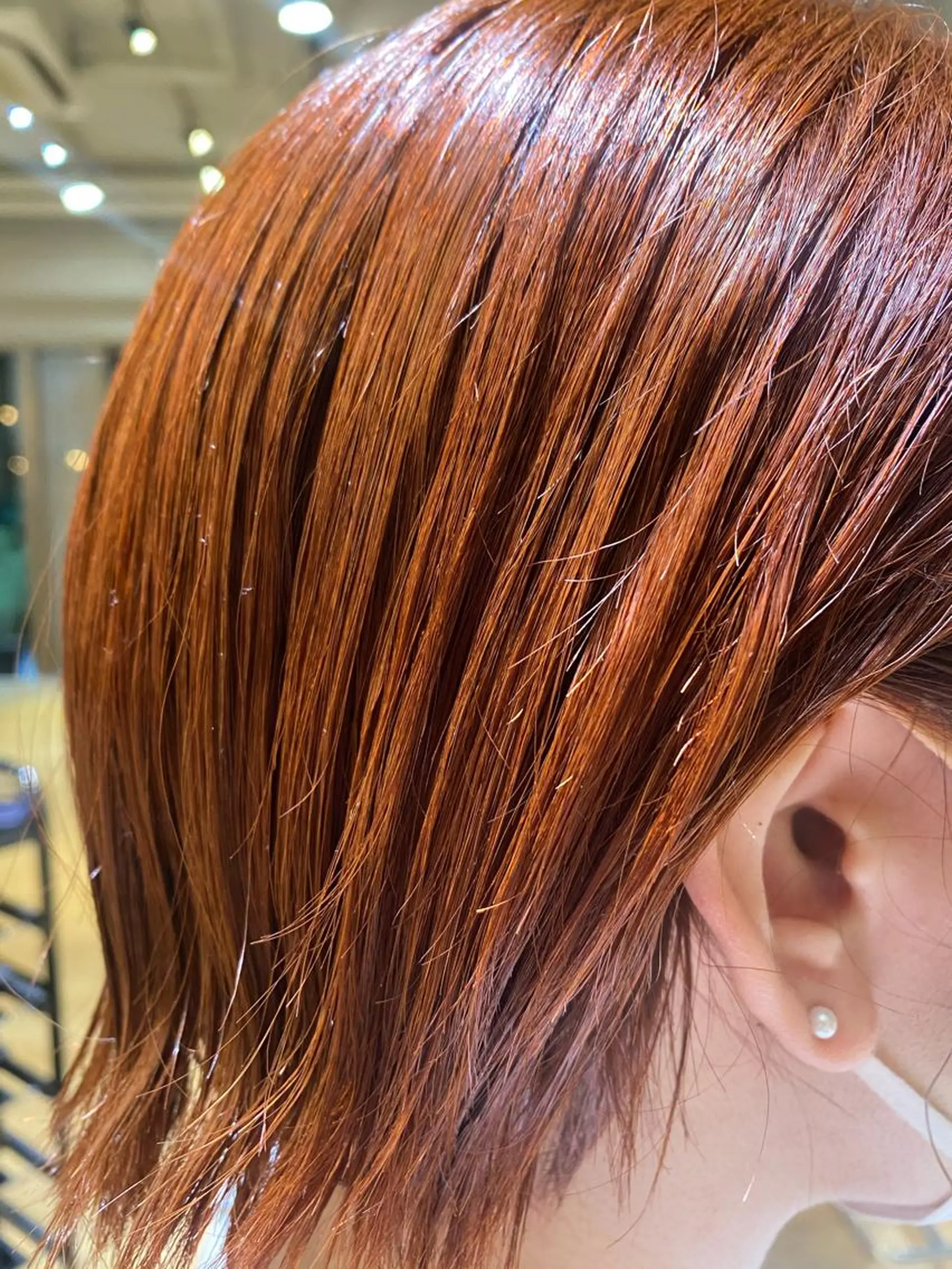 カラー ブリーチ ブリーチなしカラー オレンジ ヘアカラー トリートメント 大人可愛い♡コテ巻き パーマ🌼杉田 萌恵のヘアスタイル