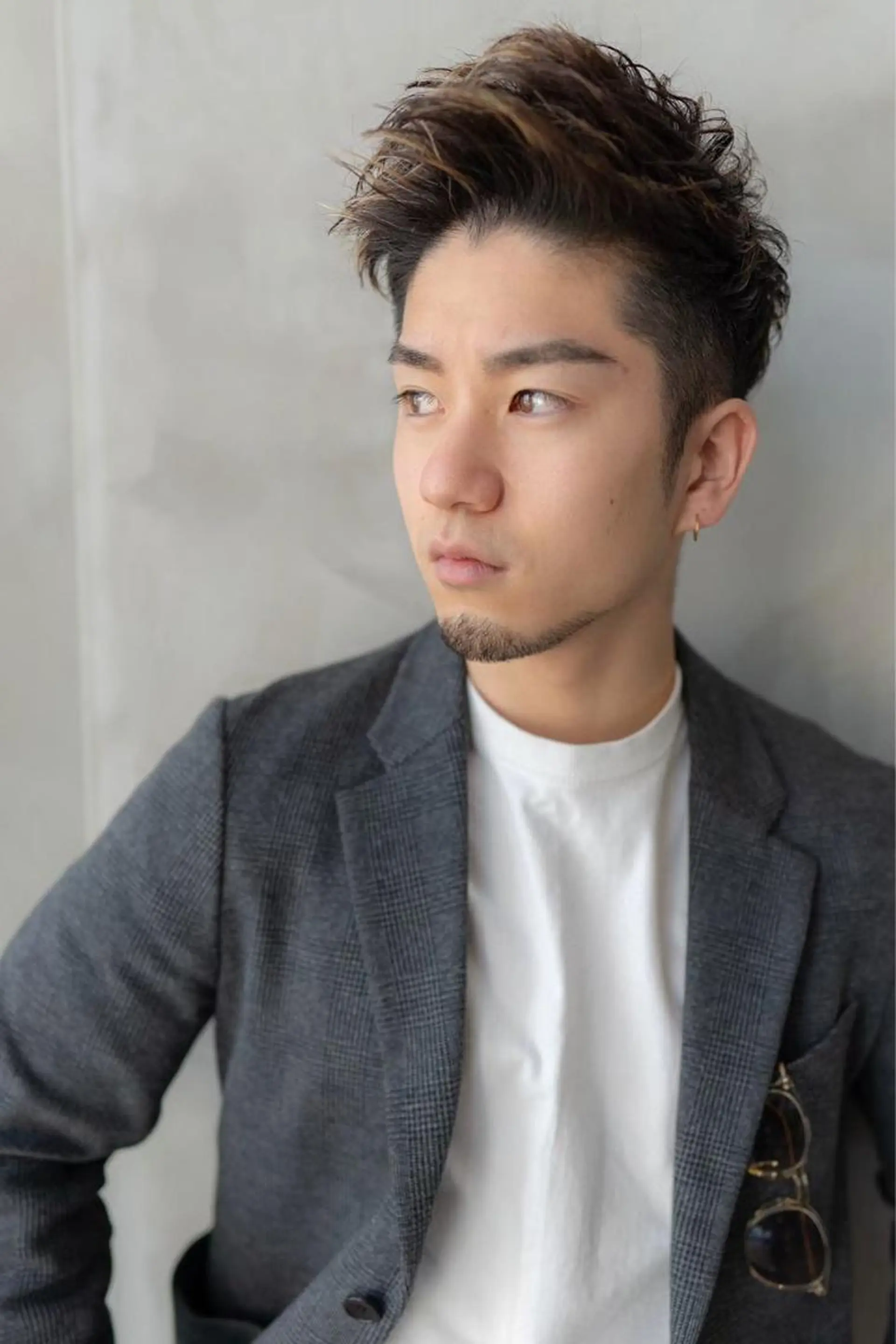 ショート カラー メンズ モヒカン アッシュ ベージュカラー 💈圧倒的メンズ特化 DAITO💈のヘアスタイル