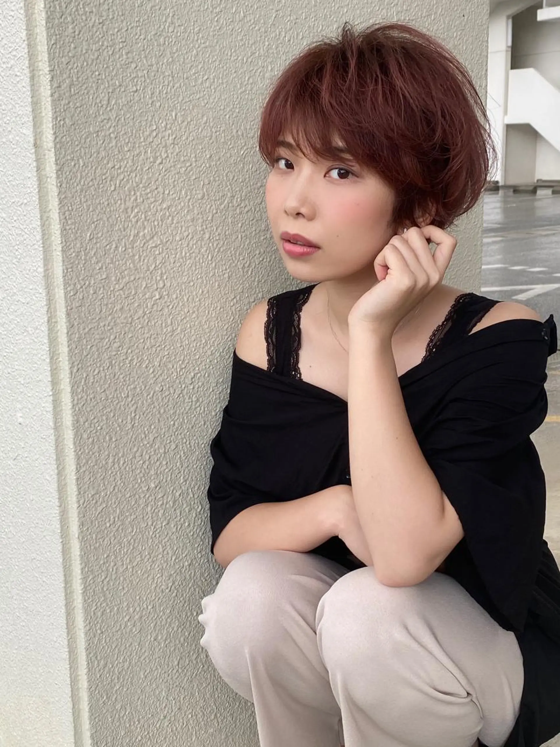 ショート カラー グラデーションカラー ピンクカラー カット ヘアカラー grand juteのヘアスタイル