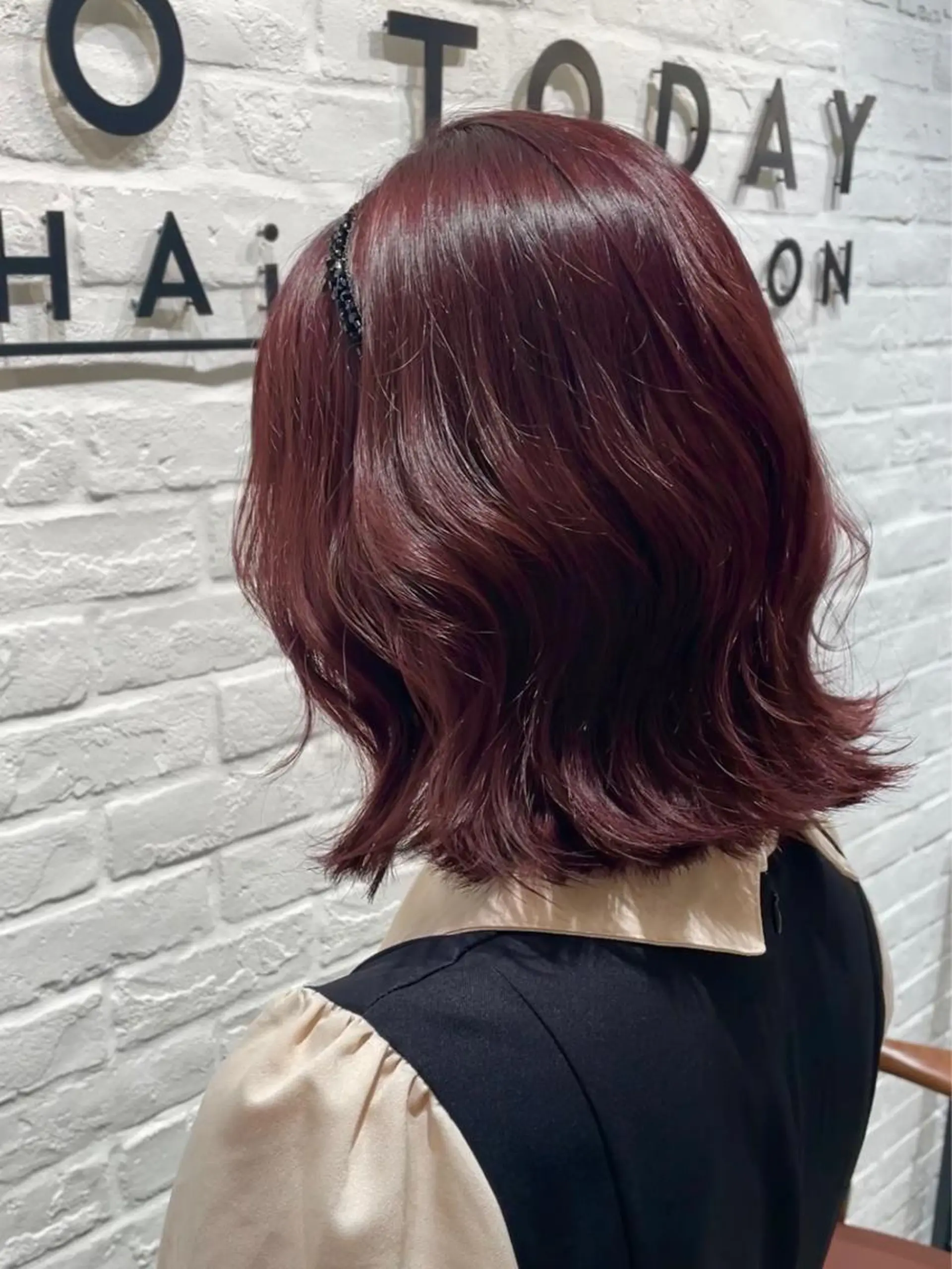 ミディアム カラー ブリーチ ブラウンカラー ダブルカラー ブリーチなしカラー レッドカラー ヘアカラー miyu 美髪縮毛矯正𓂃꙳⋆のヘアスタイル