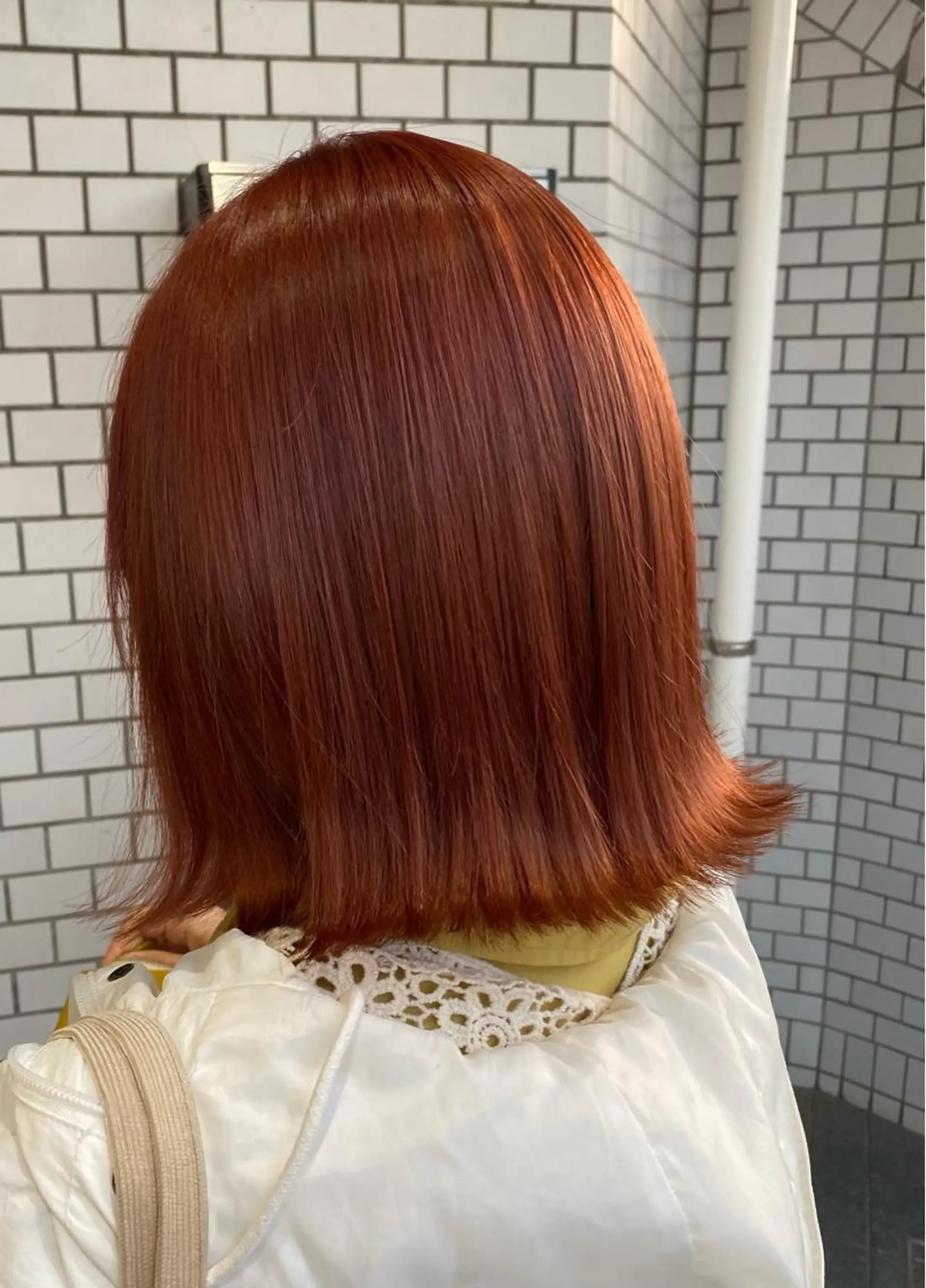 ミディアム カラー ベージュカラー オレンジ オレンジベージュ 産休の為お休みです! 小島凜のヘアスタイル