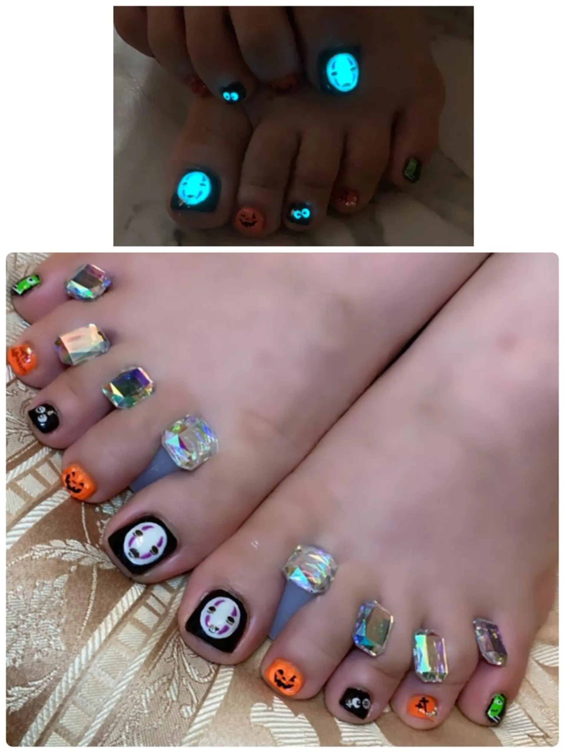 ネイル アニマル柄 アートネイル フットネイル ハロウィン ニュアンスネイル x.1.0.nail ♡Cのネイルデザイン