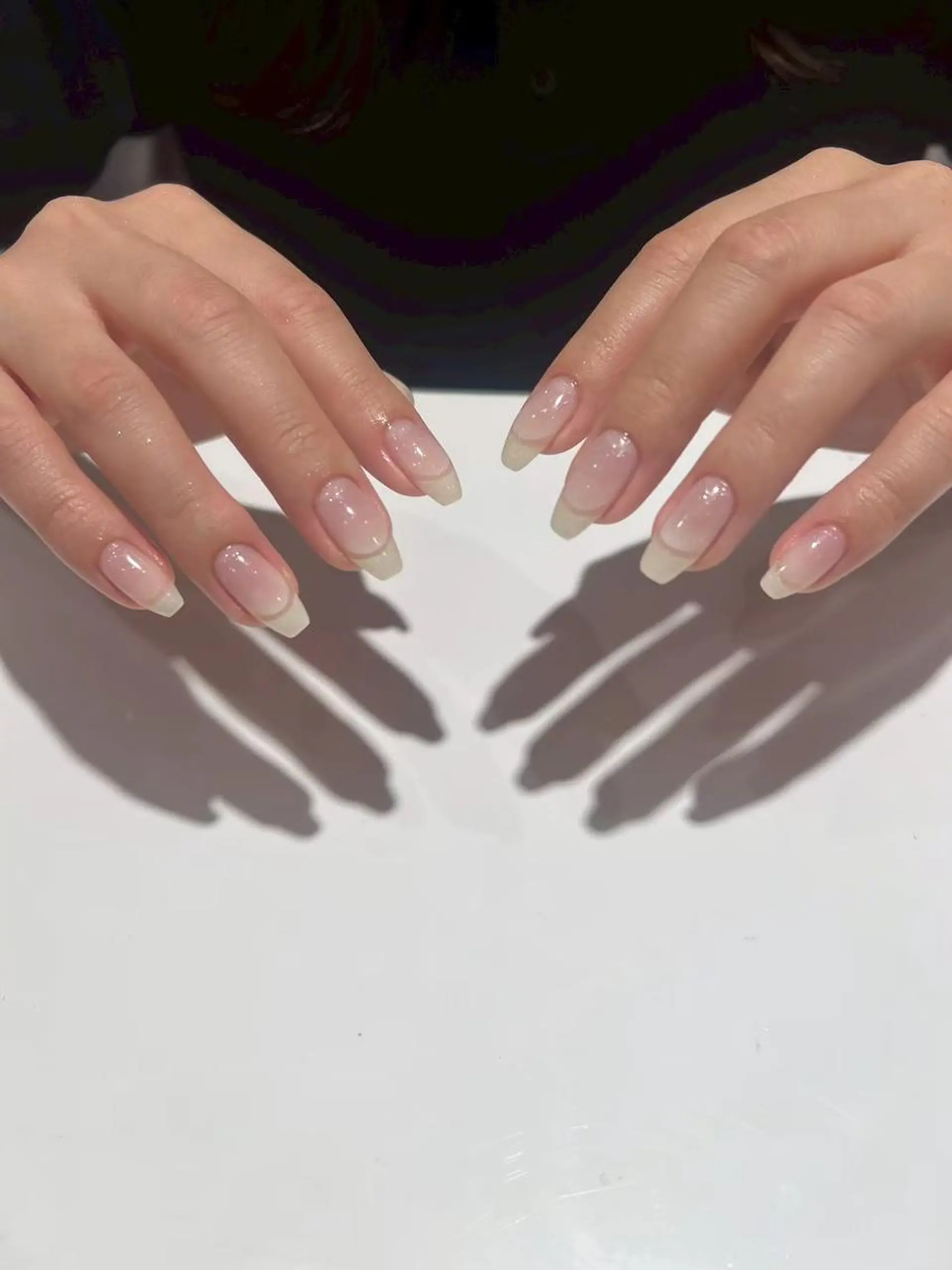 ネイル 桜ネイル フラッシュネイル フレンチネイル ジェルネイル ガラスフレンチ ハンドネイル シンプルネイル Ayaneのネイルデザイン