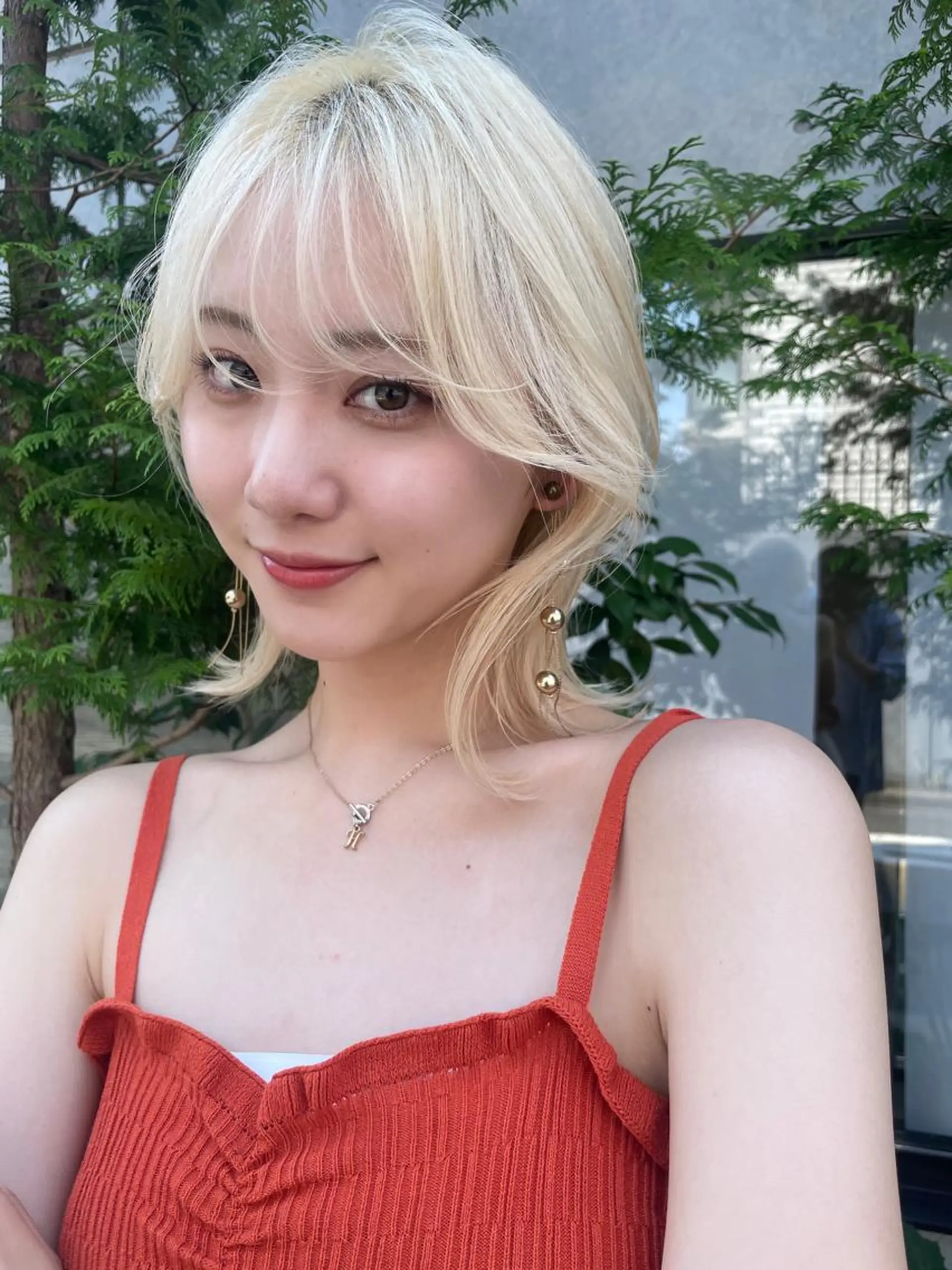 ミディアム カラー 顔周りカット 【オノザワリョウ】のヘアスタイル