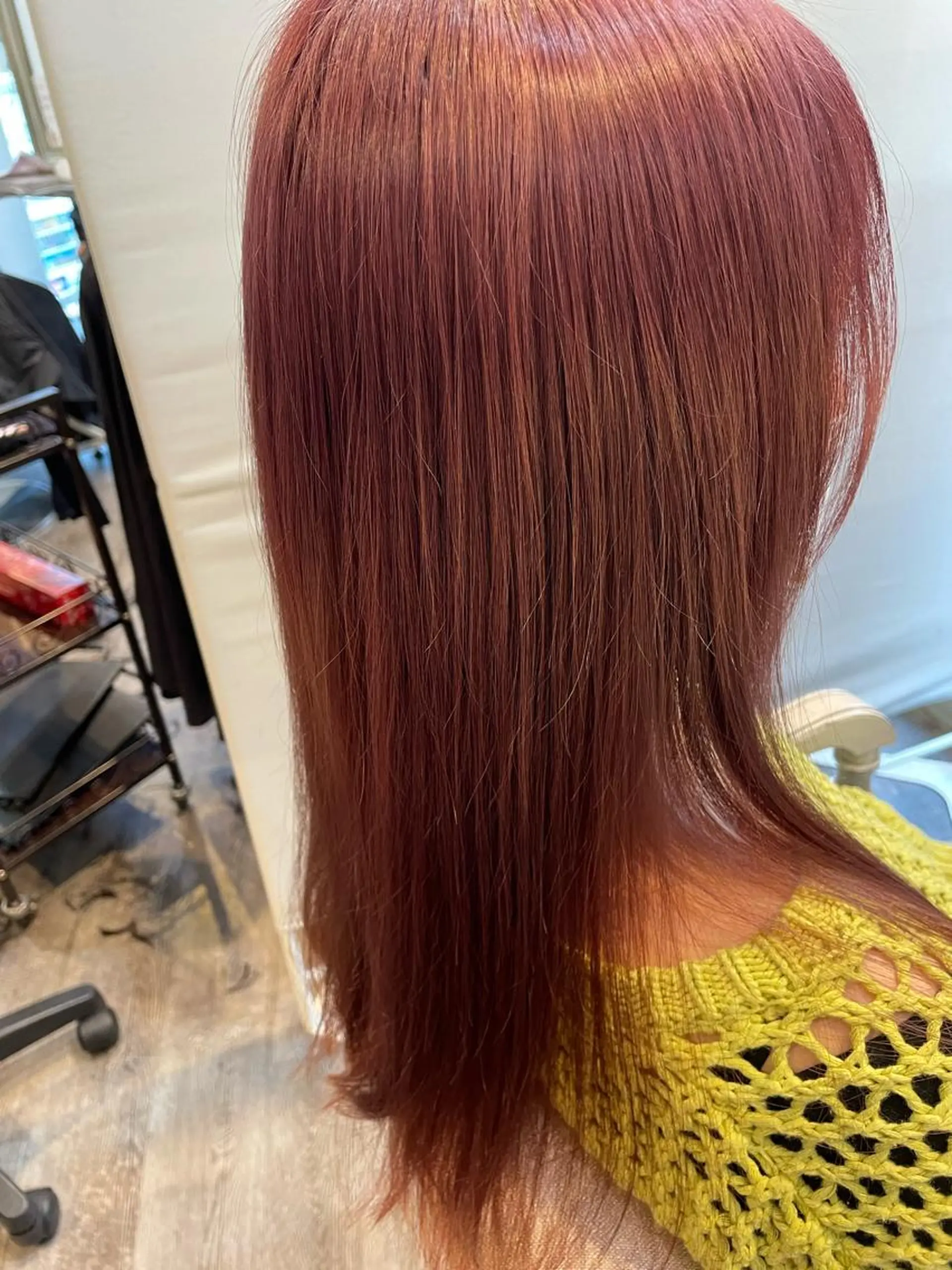 カラー ブリーチ ブラウンカラー ピンクカラー 渡邉 瑠奈のヘアスタイル