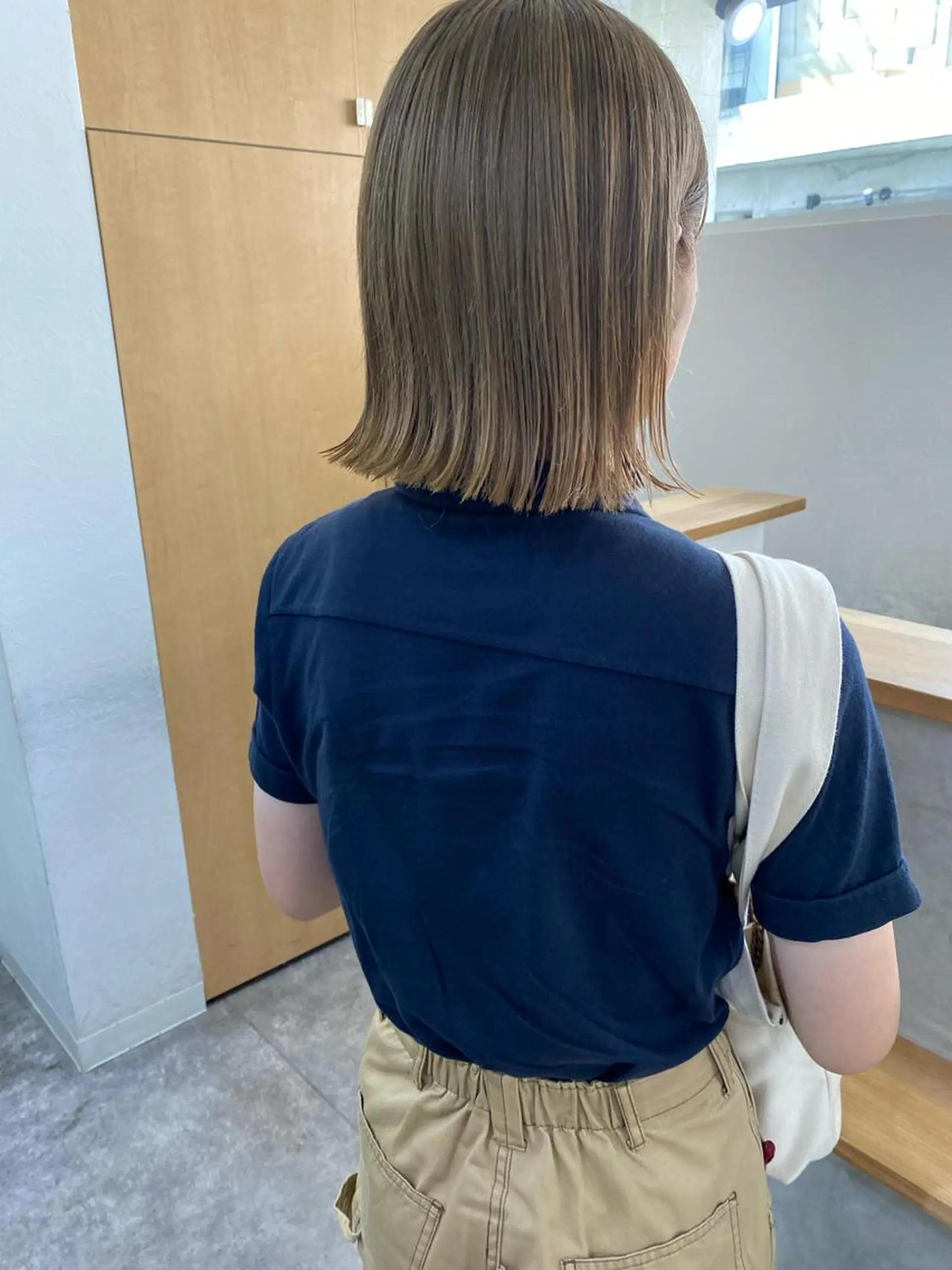 ショート カラー 切りっぱなしボブ ベージュカラー ボブ カット ヘアカラー トリートメント 森貴裕/ベージュ/ パーマ/オリーブのヘアスタイル