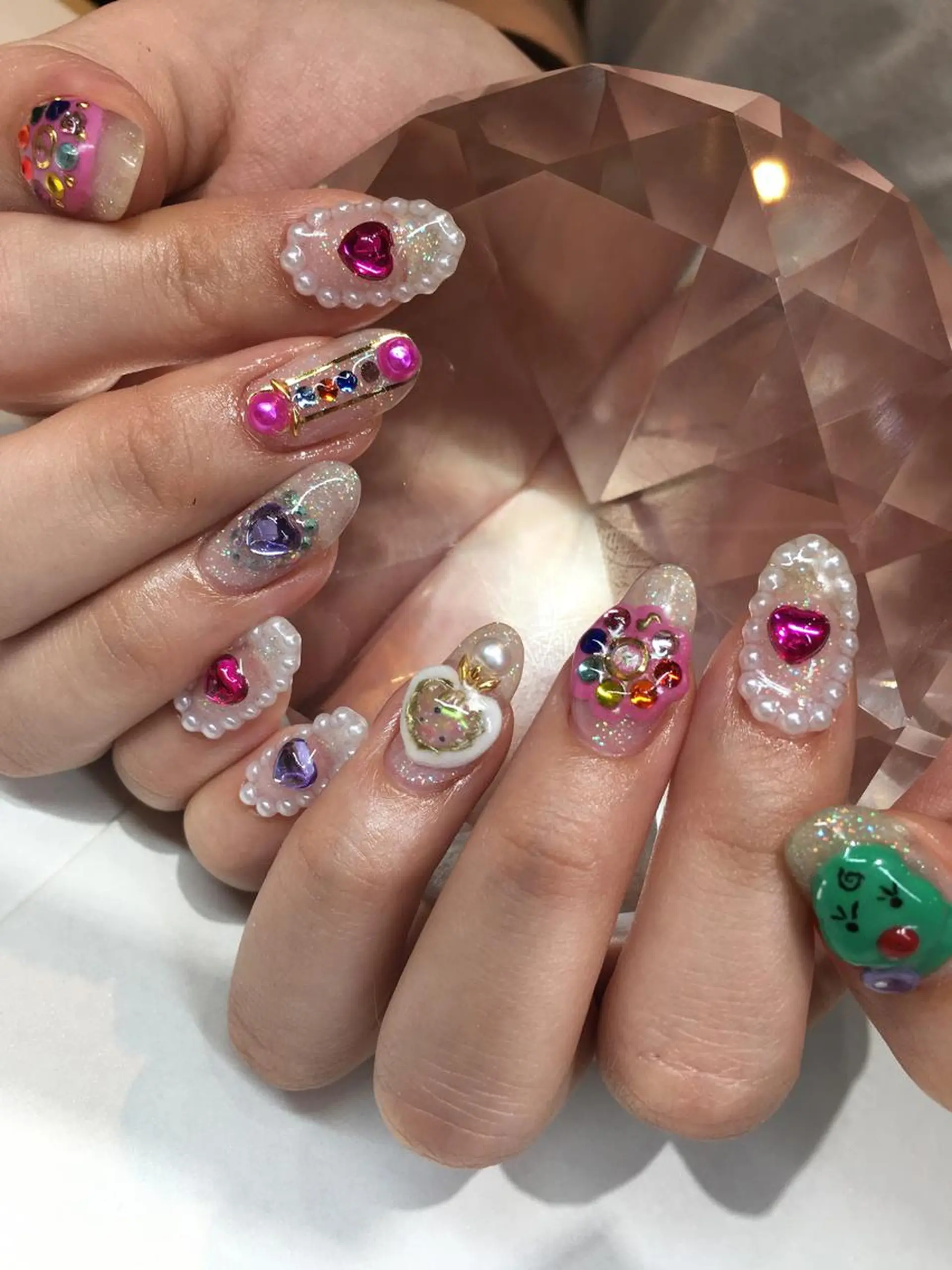 ロング ネイル ハンドネイル glow_ nailのネイルデザイン