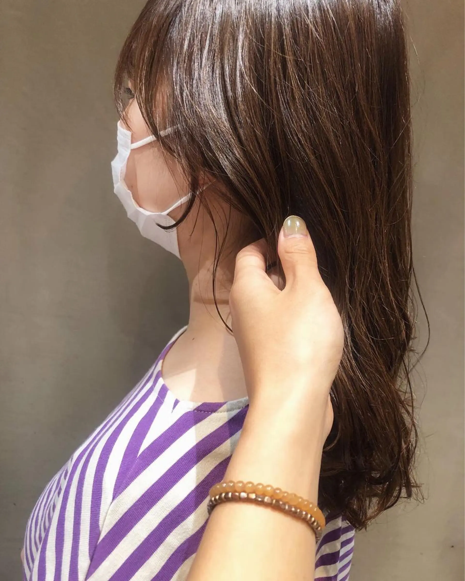 ロング カラー ヘアアレンジ ベージュカラー 透明感カラー 小顔カット カット 酸性縮毛矯正🧴韓国 レイヤー/髪質改善のヘアスタイル