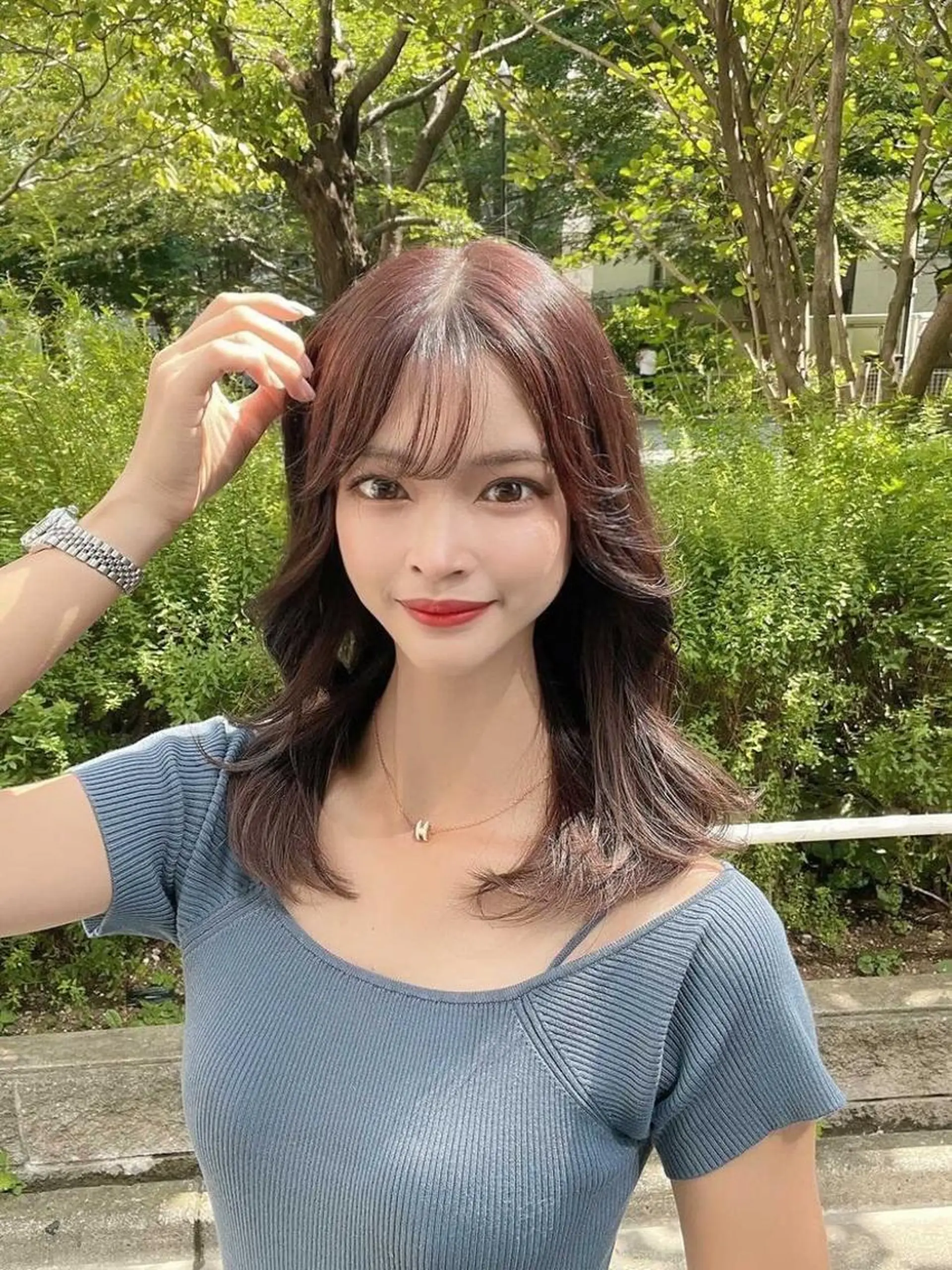 ミディアム カラー くびれヘア 韓国風ヘア カット ヘアカラー PSY(サイ)池袋 金田尚久🎨のヘアスタイル