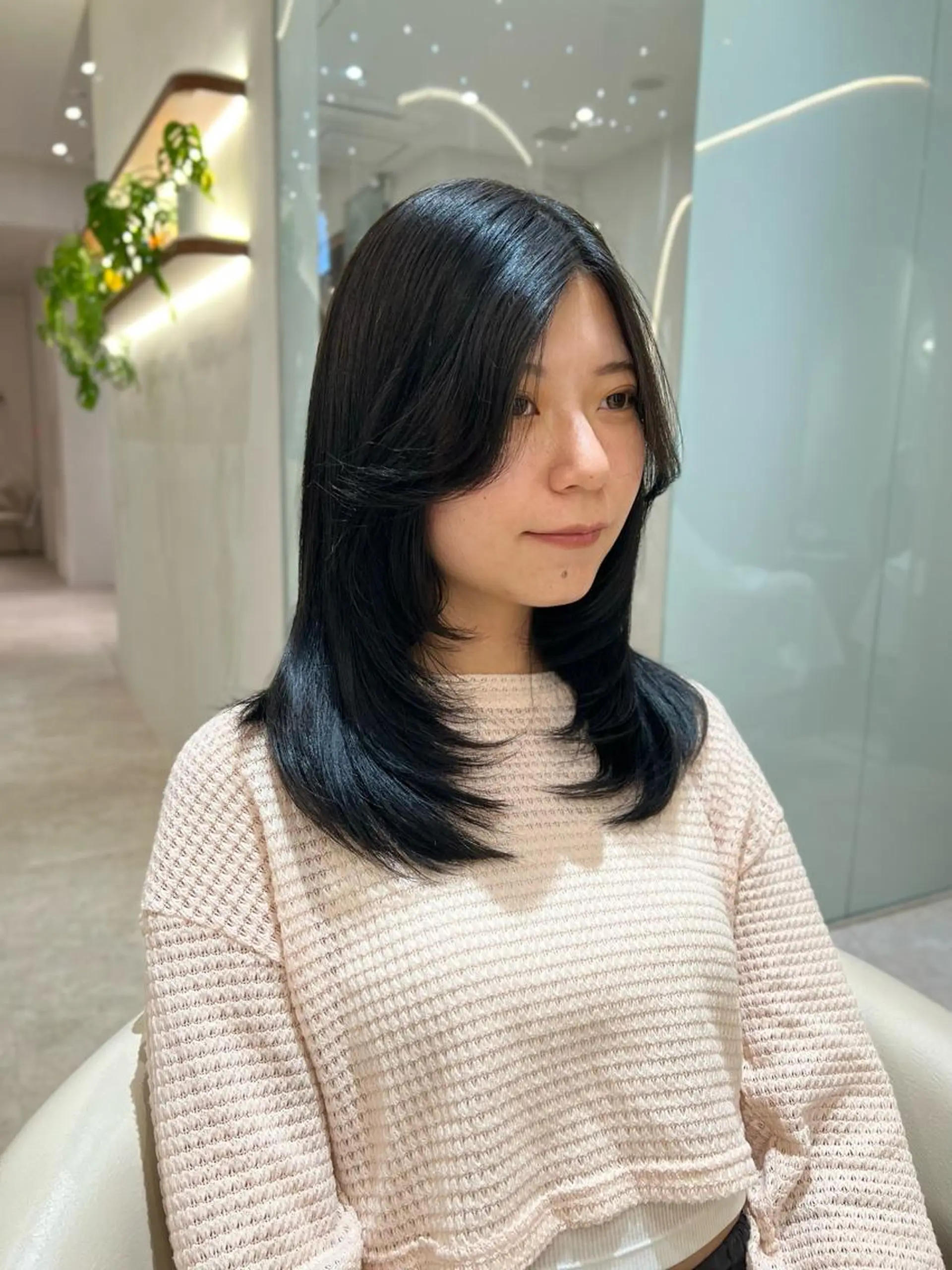 ミディアム カラー 韓国風ヘア レイヤーカット 韓国レイヤー🇰🇷 韓国研修◎渋谷カイトのヘアスタイル