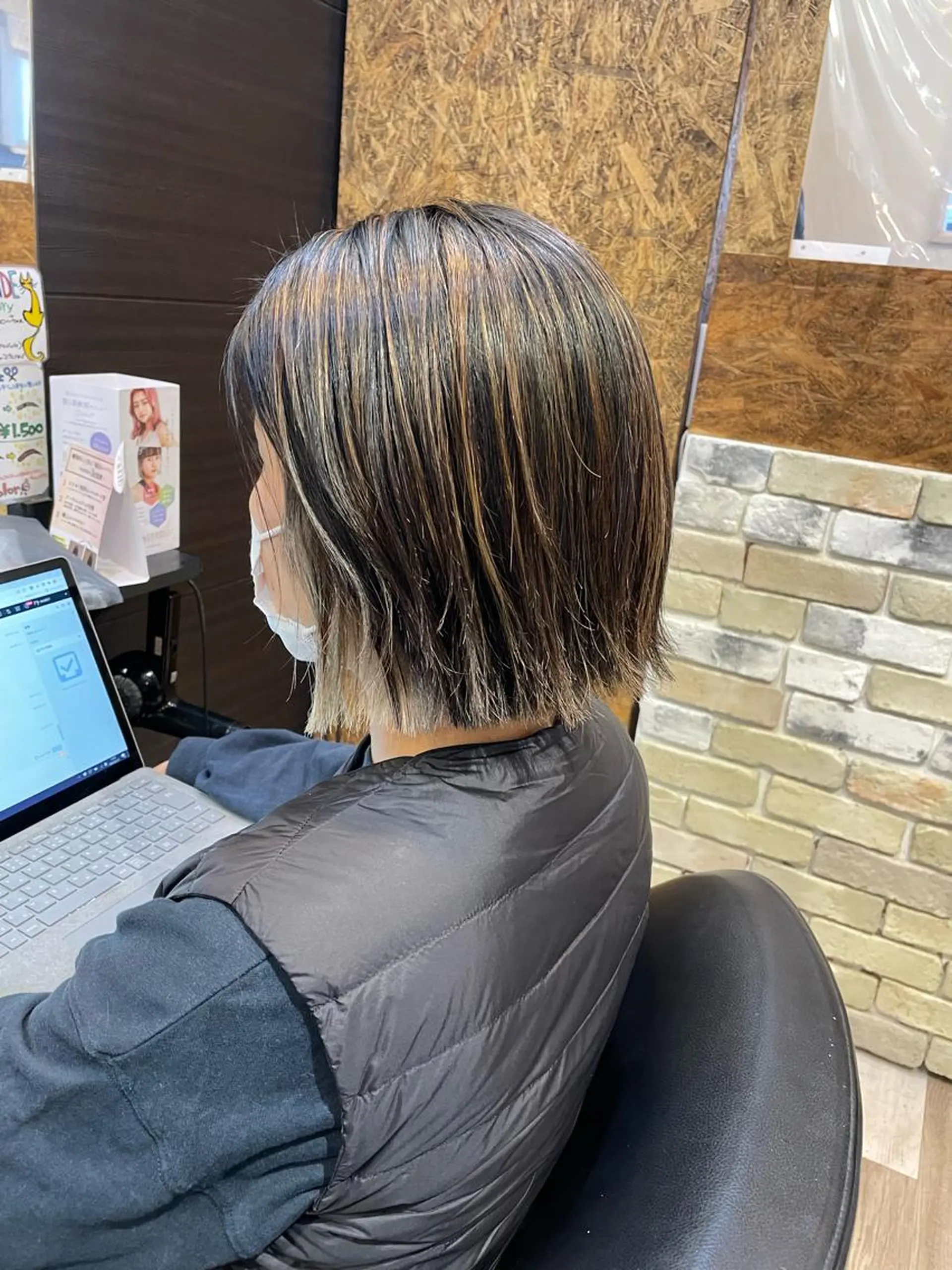 ミディアム 切りっぱなしボブ ボブ 正分 真美のヘアスタイル