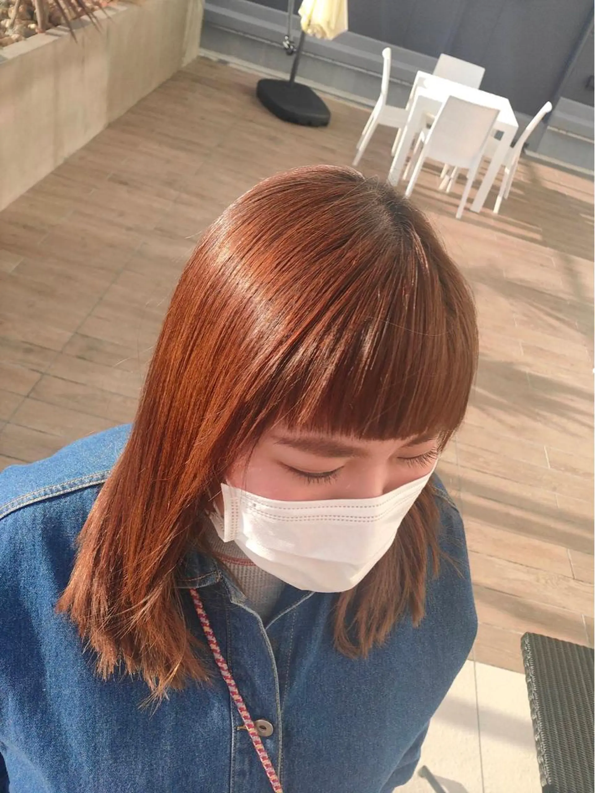 ミディアム パーマ オン眉 村上 由希のヘアスタイル
