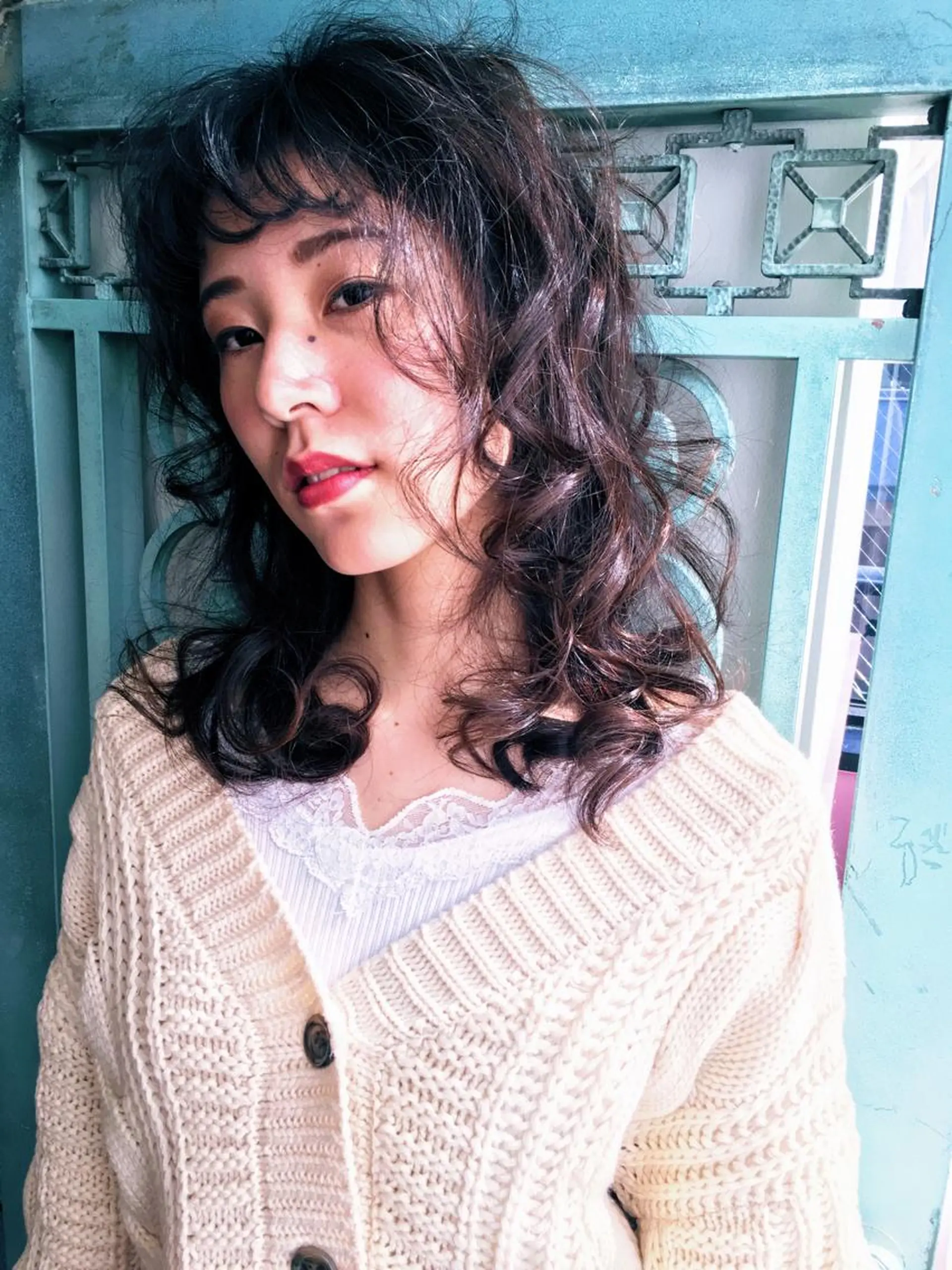 セミロング パーマ ヘアアレンジ 表参道Lise おおいしおりのヘアスタイル