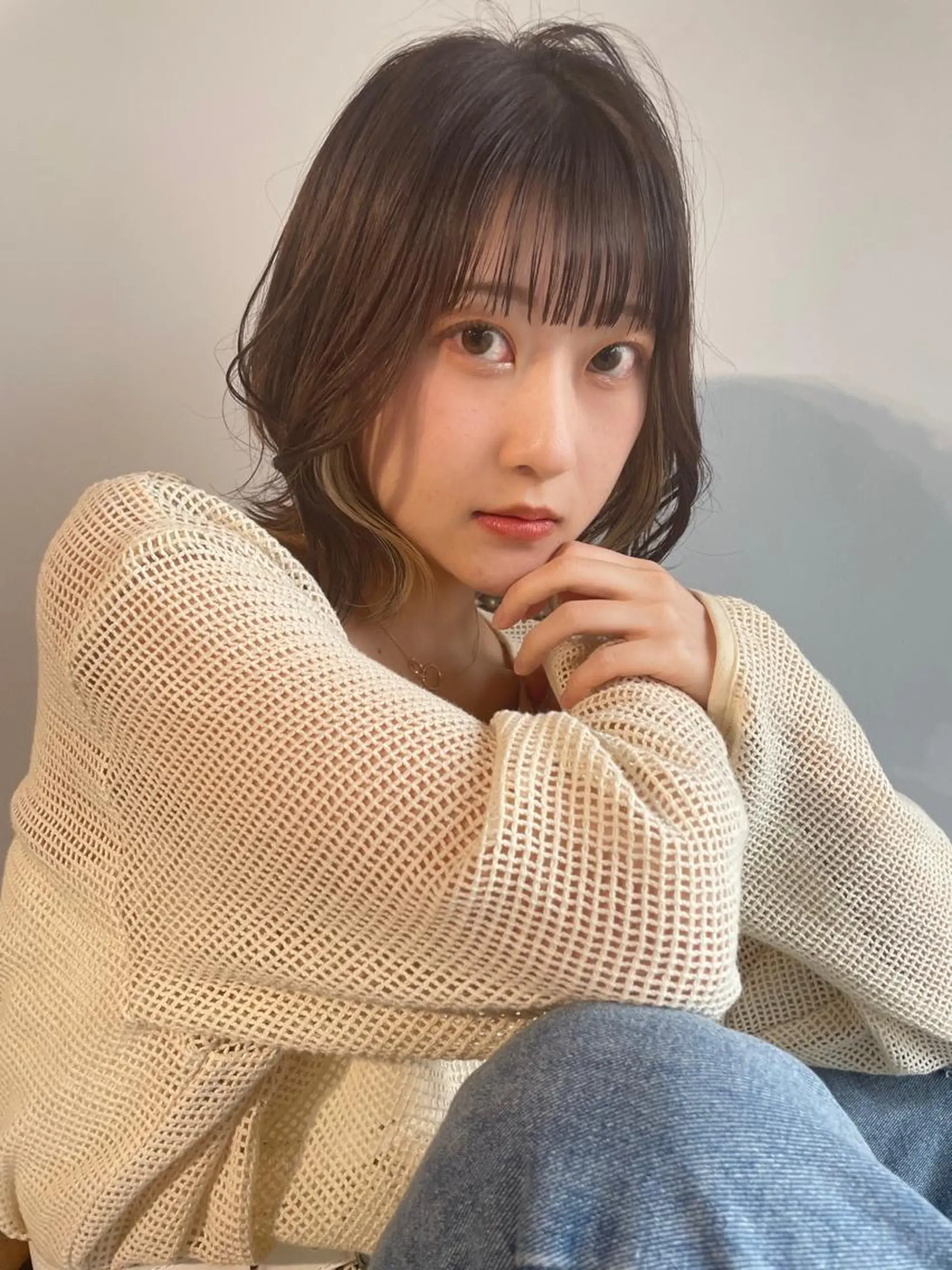 ミディアム カラー ヘアアレンジ キッズ マツエク・マツパ アイブロウ 透明感カラー/推しカ ラー☁️JURAのヘアスタイル