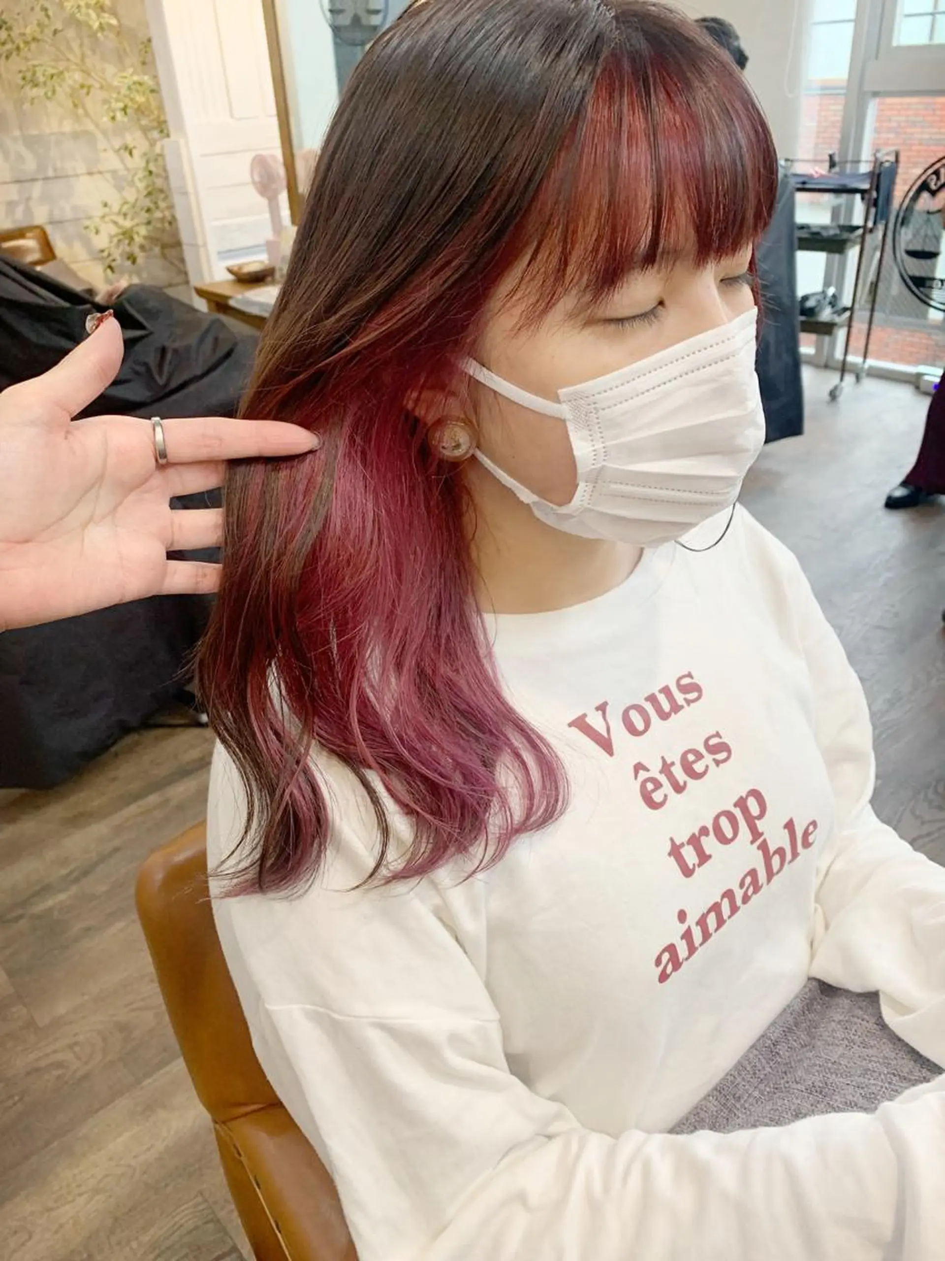 セミロング ヘアカラー 初めてでも失敗しない 透明感カラー　Miiのヘアスタイル