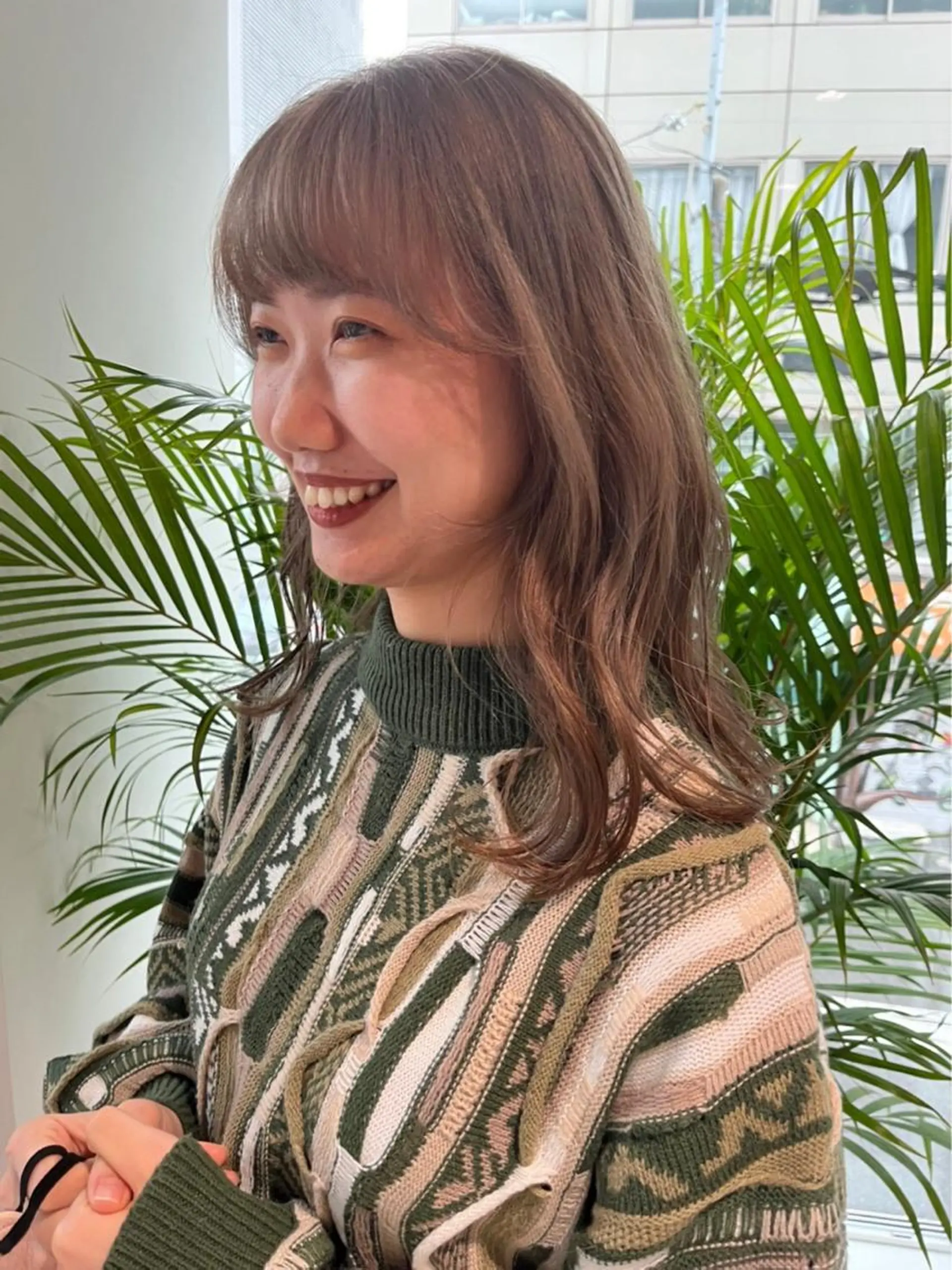 セミロング カラー ショートボブ ベージュカラー ブリーチ ケアブリーチ 透明感カラー ショート/パーマ/ カラー/FUKOのヘアスタイル