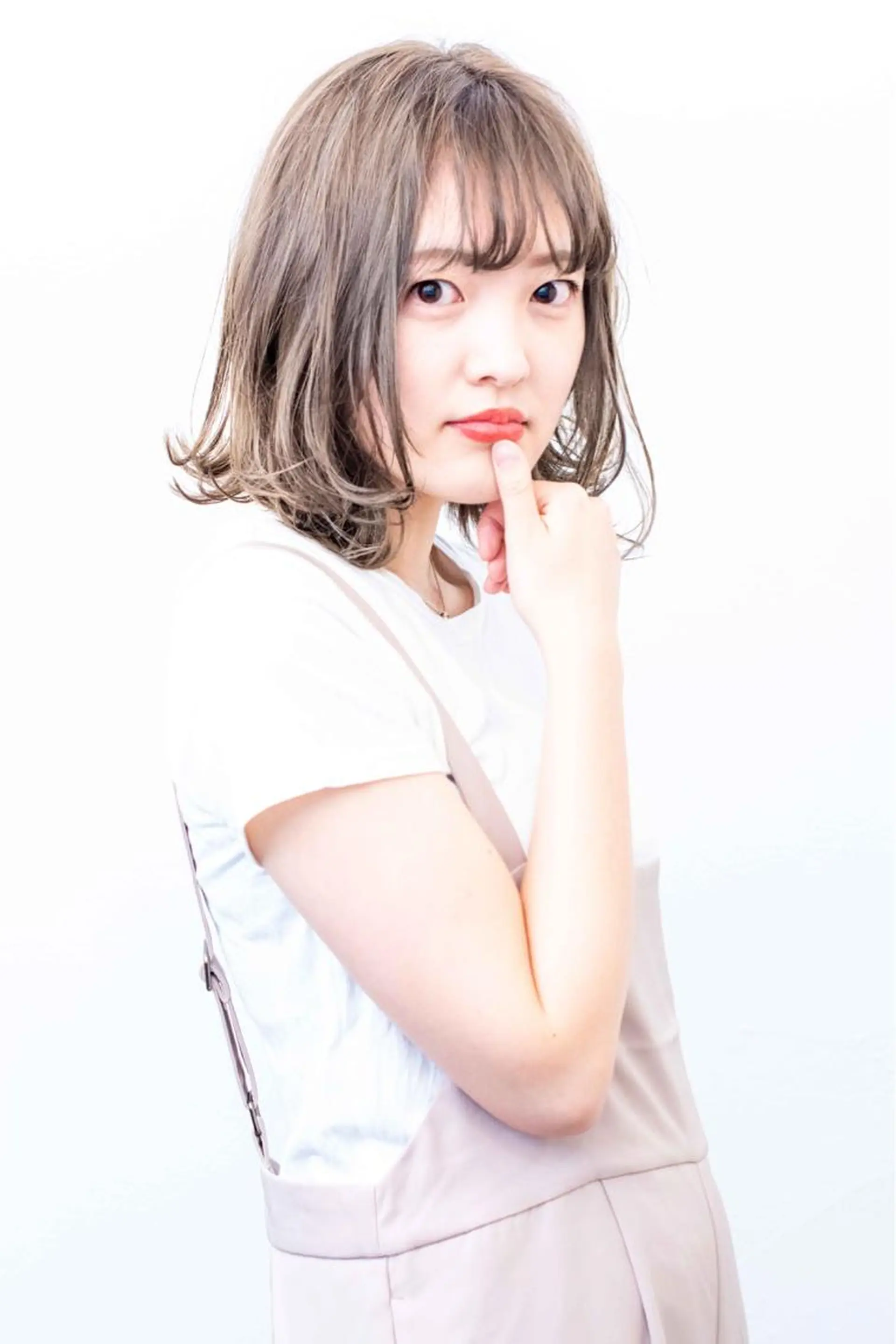 ミディアム カラー パーマ カット ヘアカラー トリートメント La Ruelle 江曽島店/髪質改善のヘアスタイル