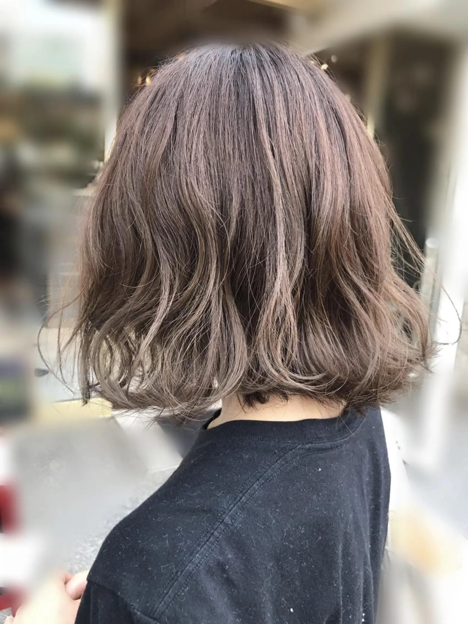 ミディアム カラー パーマ ヘアアレンジ メンズ キッズ ネイル マツエク・マツパ 切りっぱなしボブ アッシュ ベージュカラー ボブ カット ヘアカラー トリートメント パーソナルカラー☆ 永尾拓也のヘアスタイル