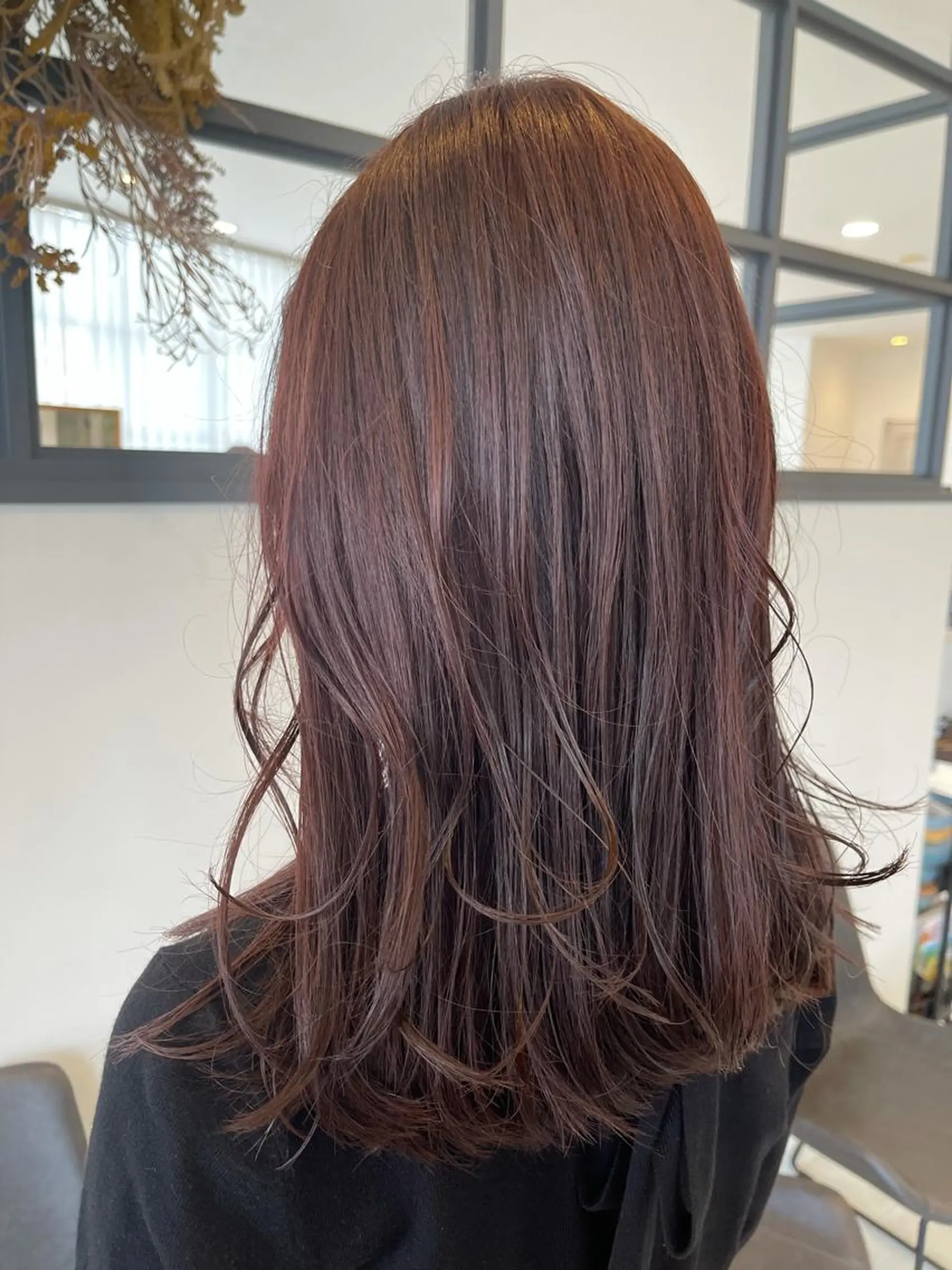 セミロング カラー ブラウンカラー レッドカラー ヘアカラー 由比藤理子 ブリーチカラー🌈のヘアスタイル