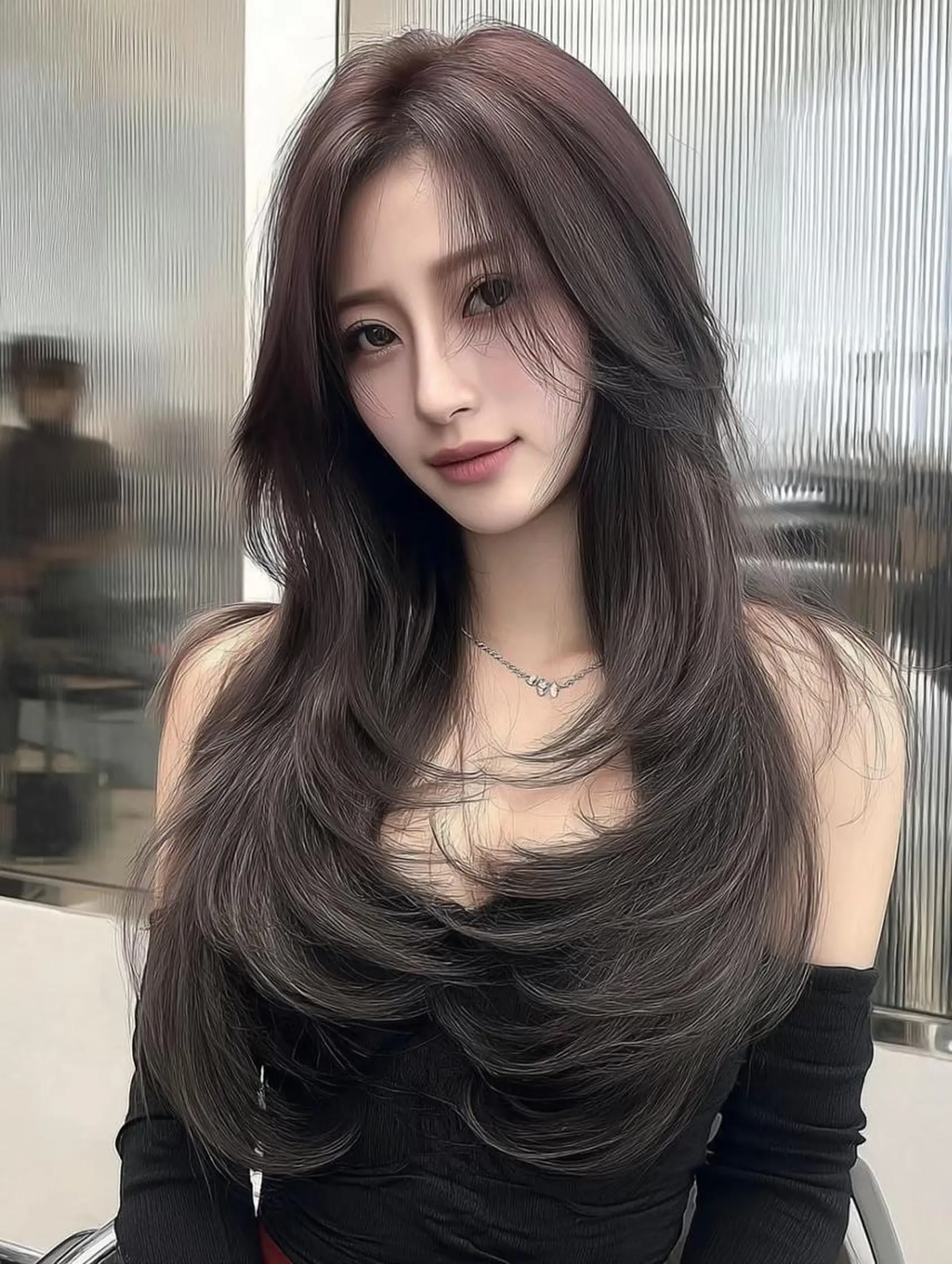 ロング カット ヘアカラー 酸性ストレート/ 髪質改善/イソヤトモのヘアスタイル