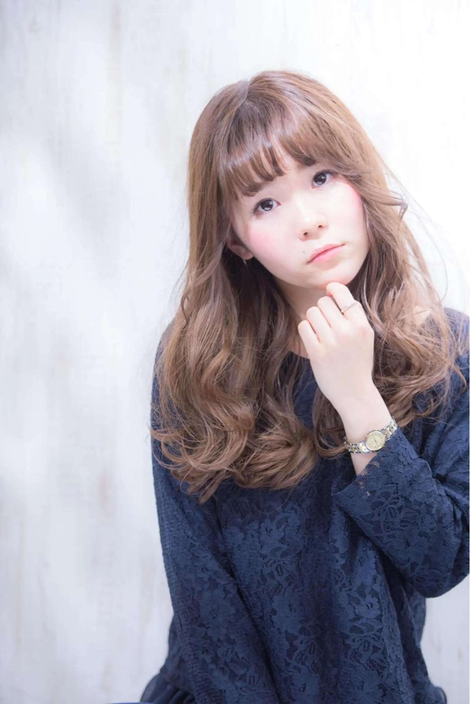 ロング カラー パーマ ヘアアレンジ ベージュカラー 透明感カラー グレージュ 【ミニモ公認】*似合 わせ職人*滝田拳史のヘアスタイル