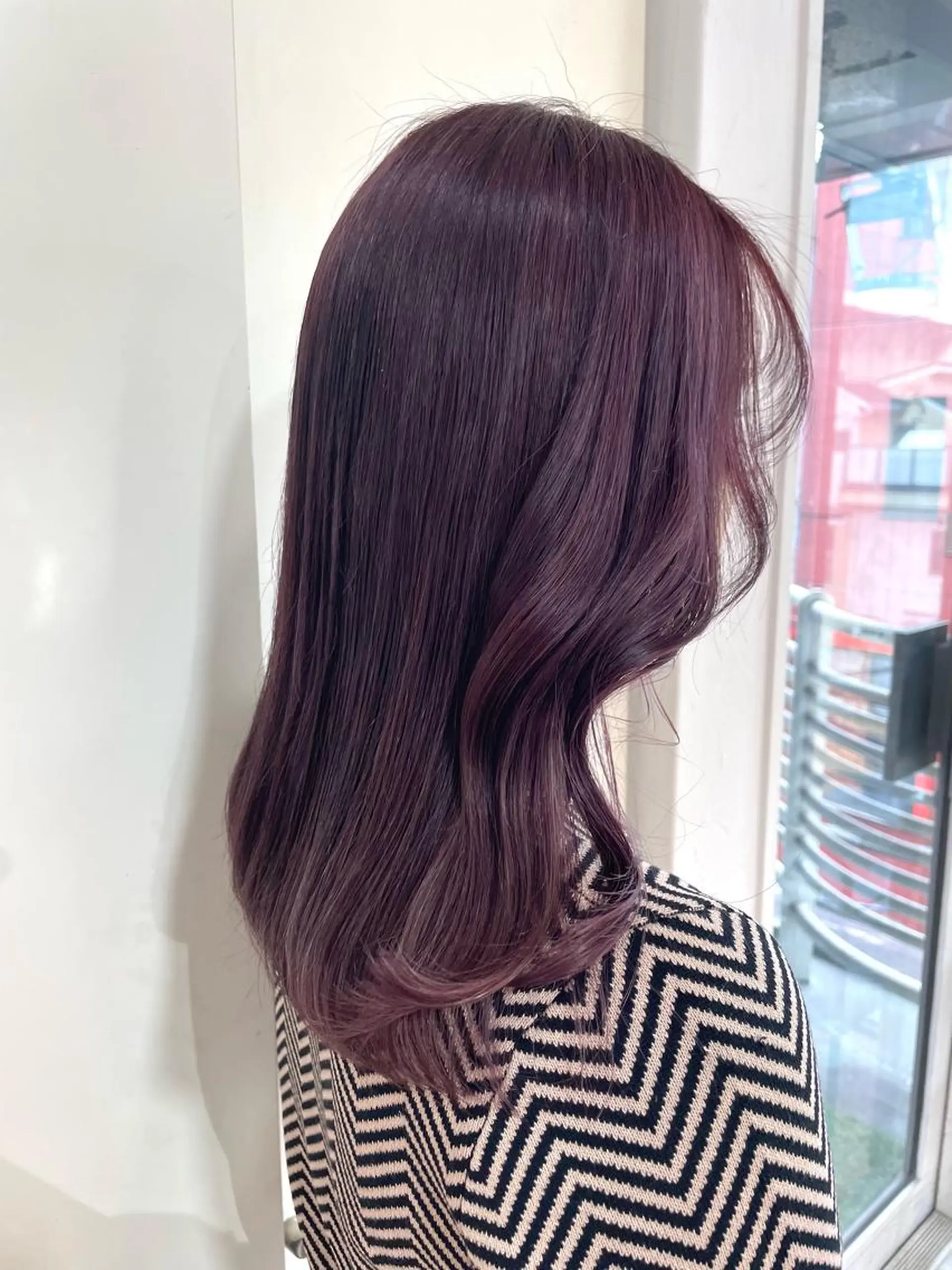 ロング カラー ピンクカラー ピンクパープル パープルカラー 🦋透明感 艶カラー Rie🦋のヘアスタイル