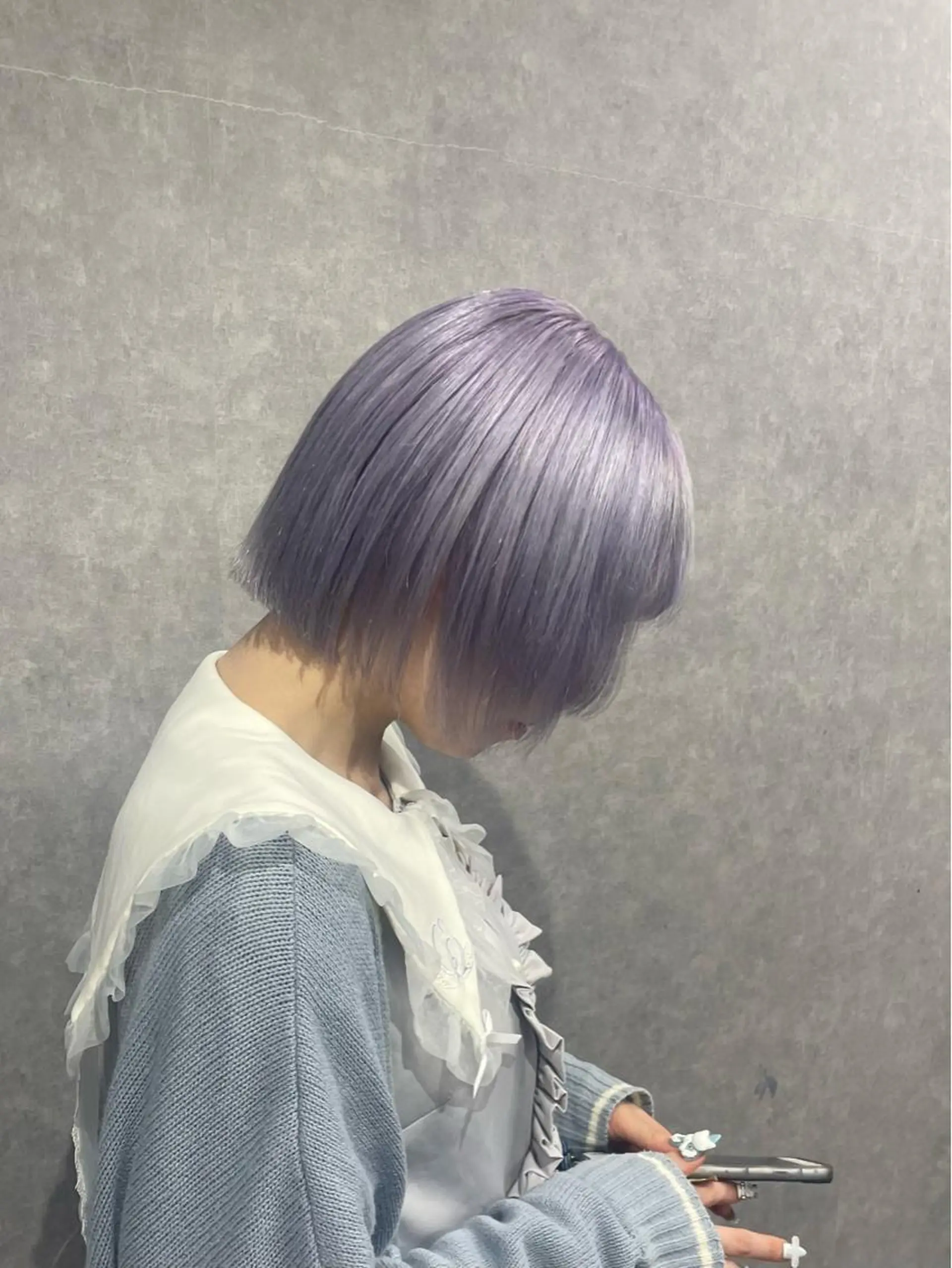 ショート カラー ラベンダーカラー ヘアカラー #韓国ハイトーン💓 TOWAのヘアスタイル