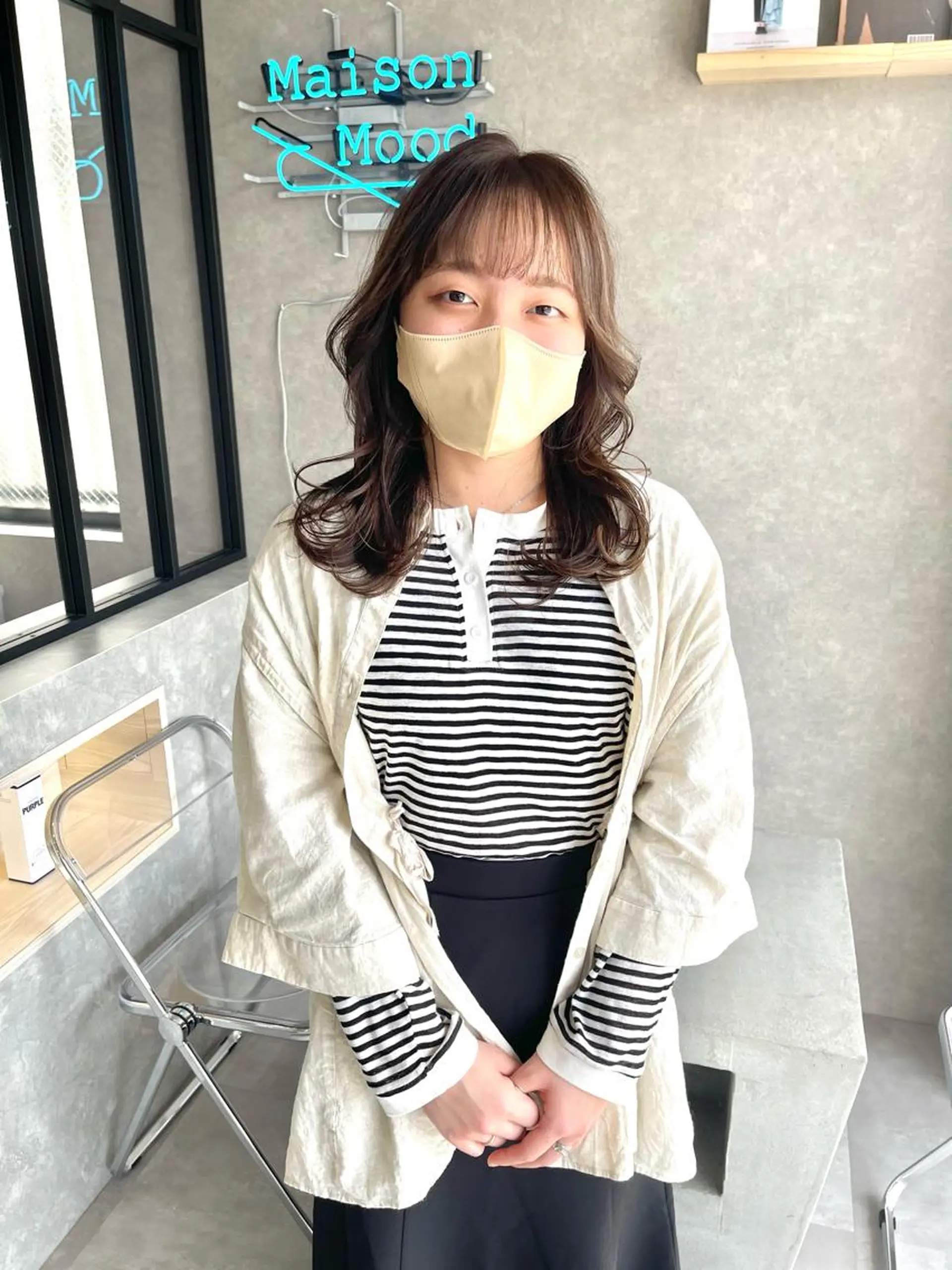 セミロング カラー カット ヘアカラー トリートメント 一ノ瀬 暁のヘアスタイル