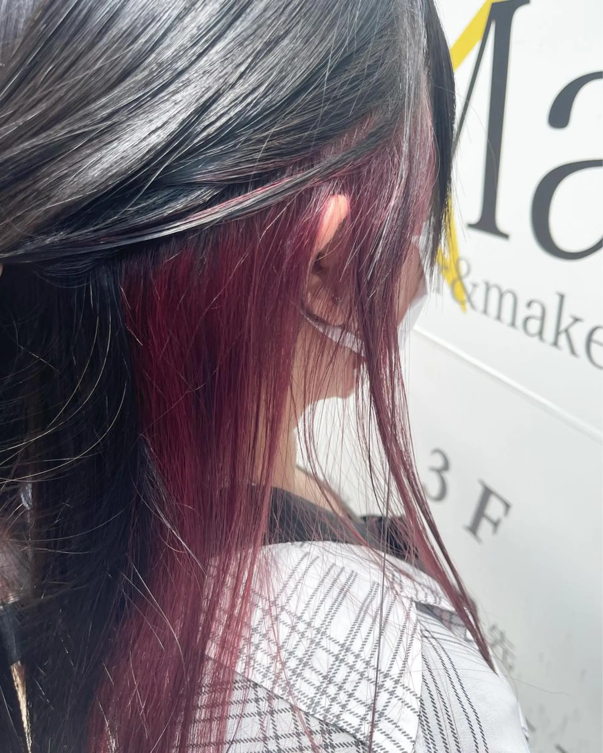 ロング カラー ブリーチ インナーカラー ピンクカラー ヘアカラー レディースカット 募集/今間 海音のヘアスタイル