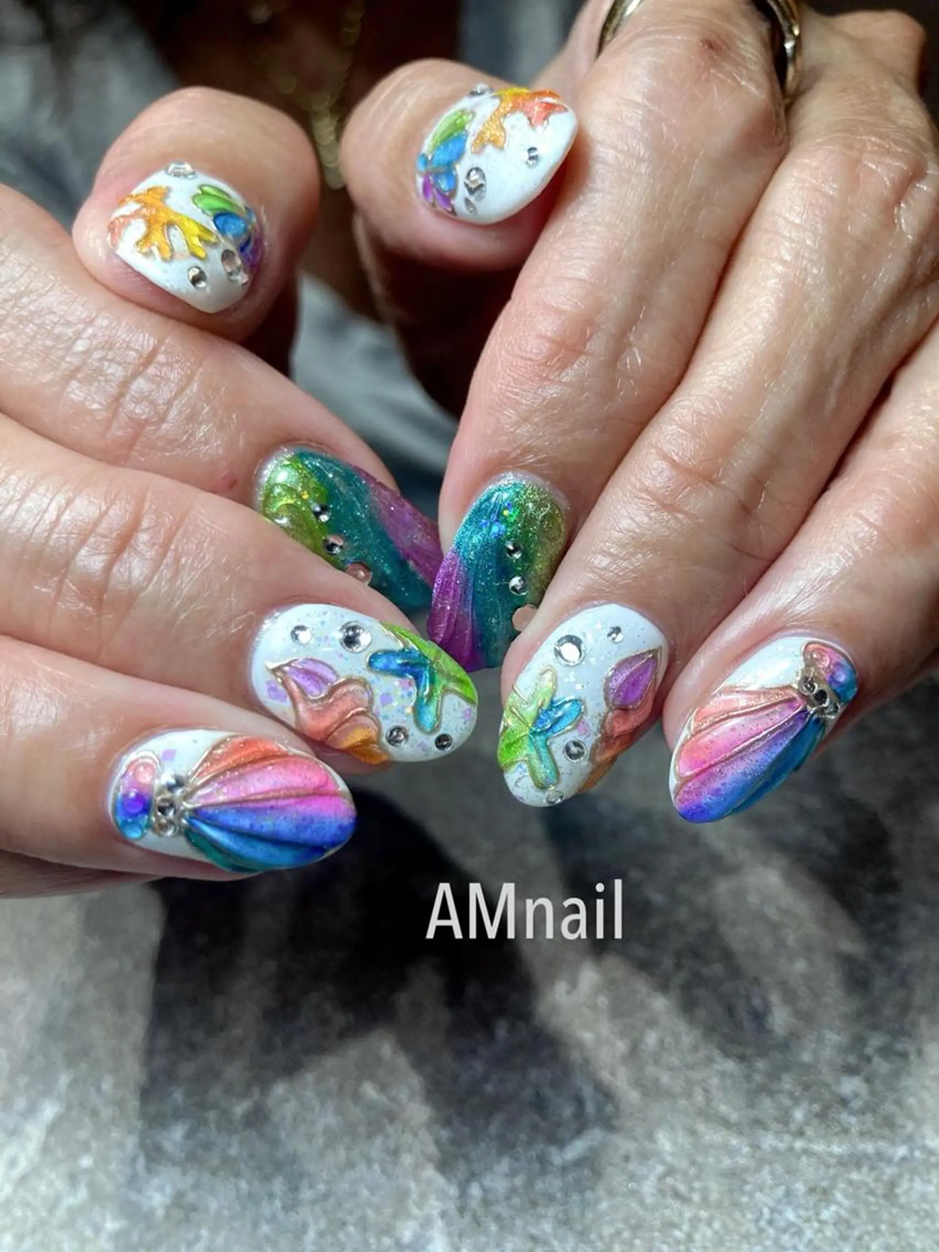 ネイル アートネイル 持ち込み ハンドネイル Am:nail 柏 SUE（スゥ）のネイルデザイン