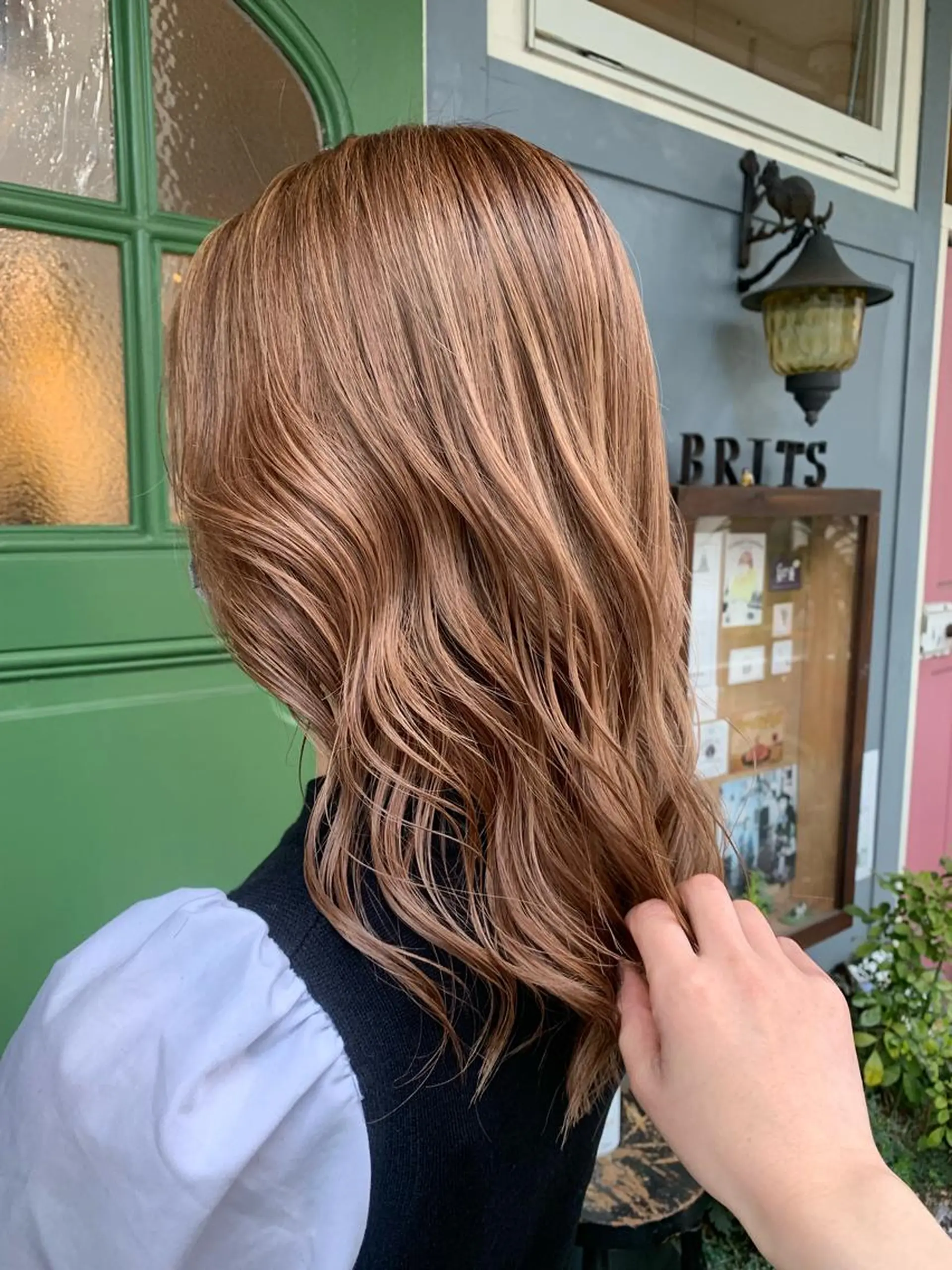 ロング カラー ハイライトカラー ハイライト ヘアカラー 清水千優/パーマ/透 明感カラー/メンズのヘアスタイル