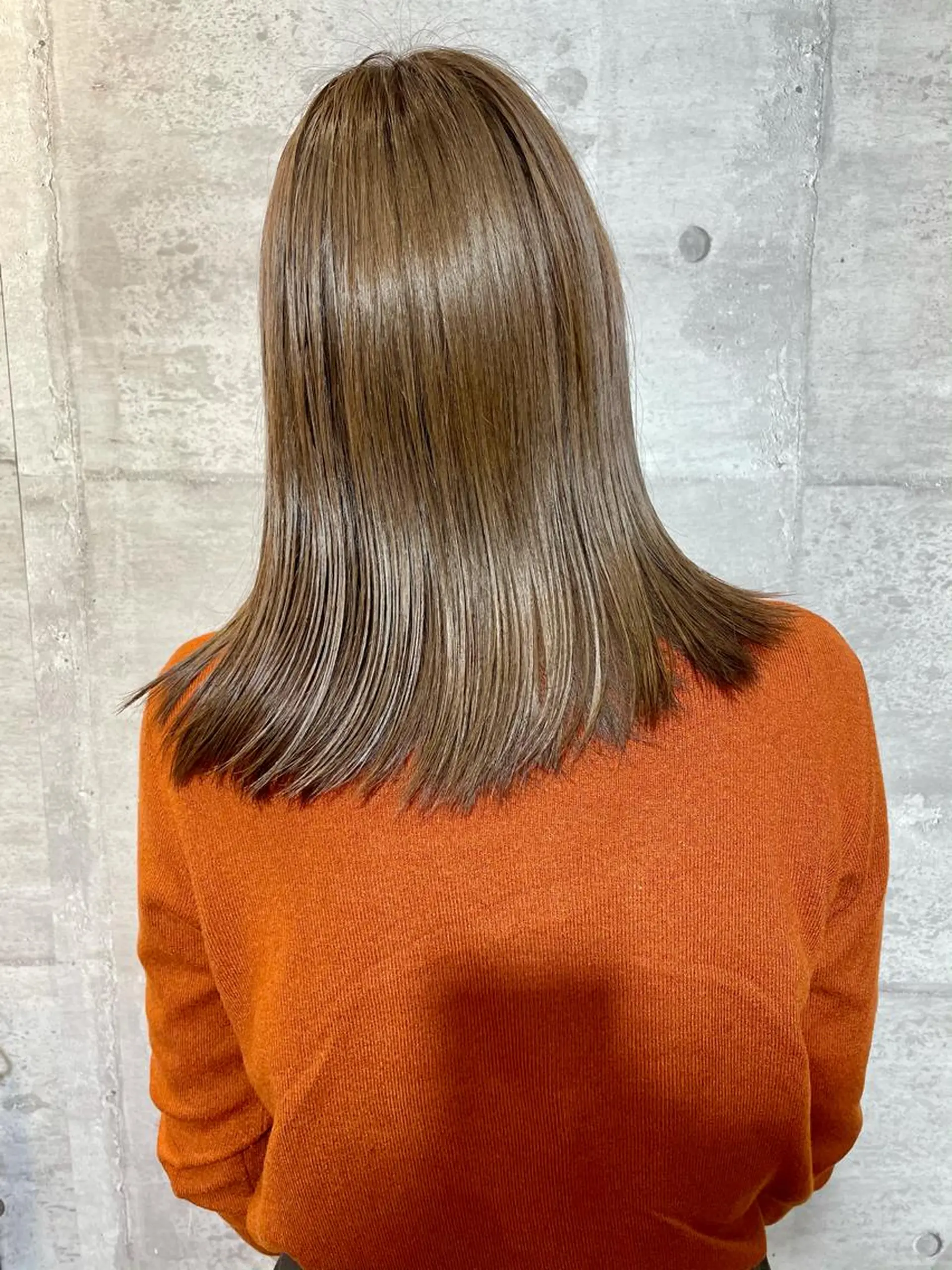 ロング カラー アッシュ ハイライトカラー イルミナカラー インナーカラー テラコッタ 江上拓郎/ショート /酸性ストレートのヘアスタイル