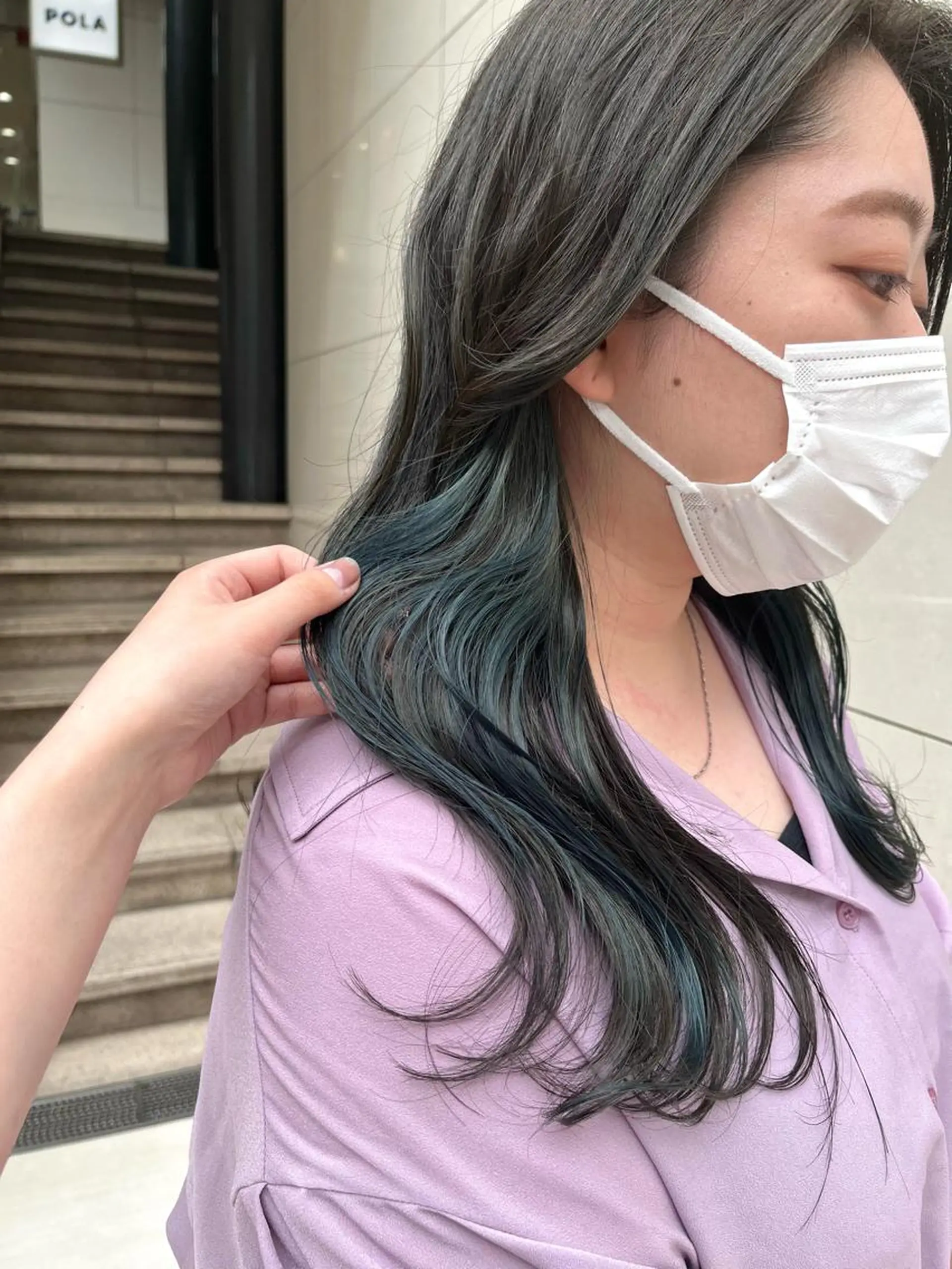 ロング カラー 透明感カラー グレージュ オリーブグレージュ オリーブグレー くさかみさき🌼暖色 /耳つぼ/オタク🌼のヘアスタイル