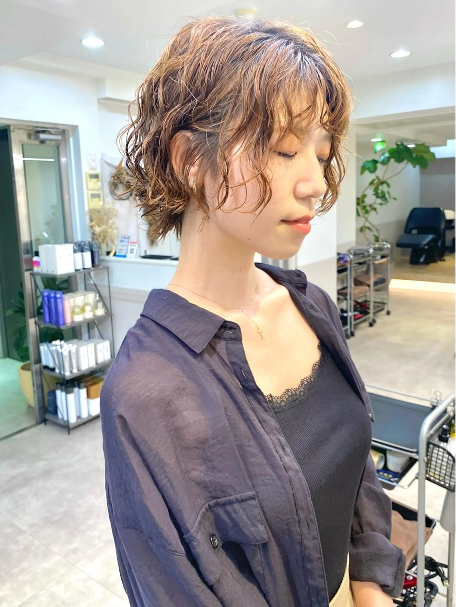 ショート パーマ 会田 渡夢のヘアスタイル