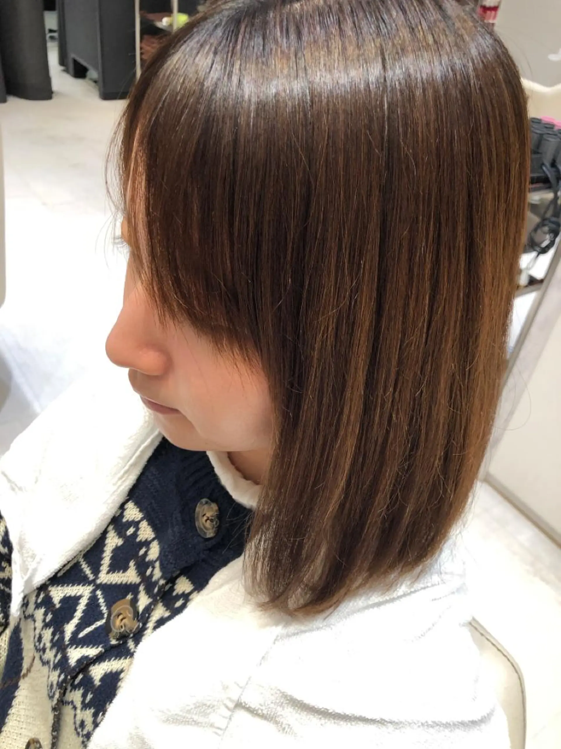 ロング 縮毛矯正 カット ヘアカラー トリートメント k-twoたき✨艶感 カラー／美髪矯正のヘアスタイル