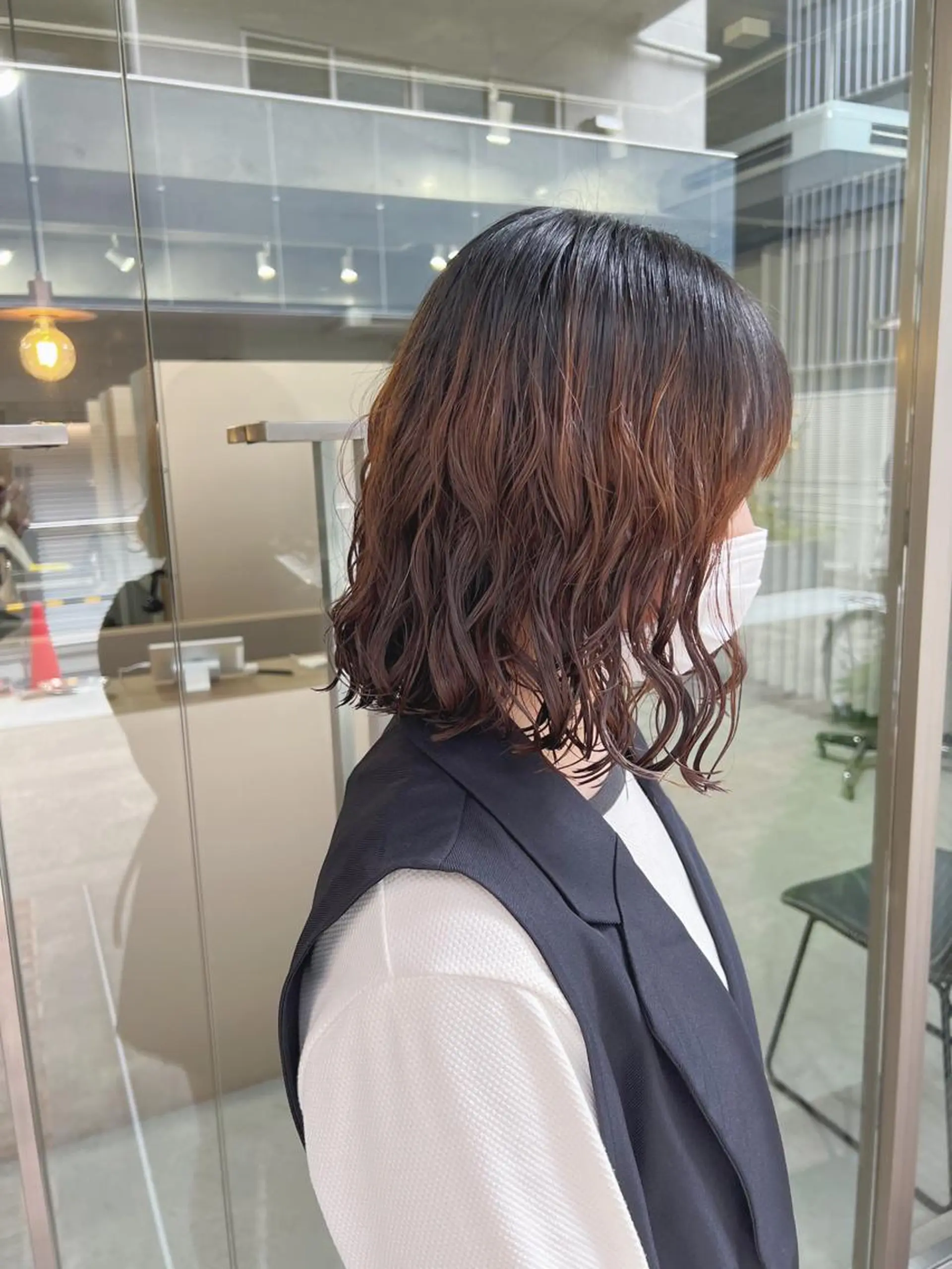 ミディアム パーマ ボブパーマコテ巻き風 パーマNo1深江秀平のヘアスタイル