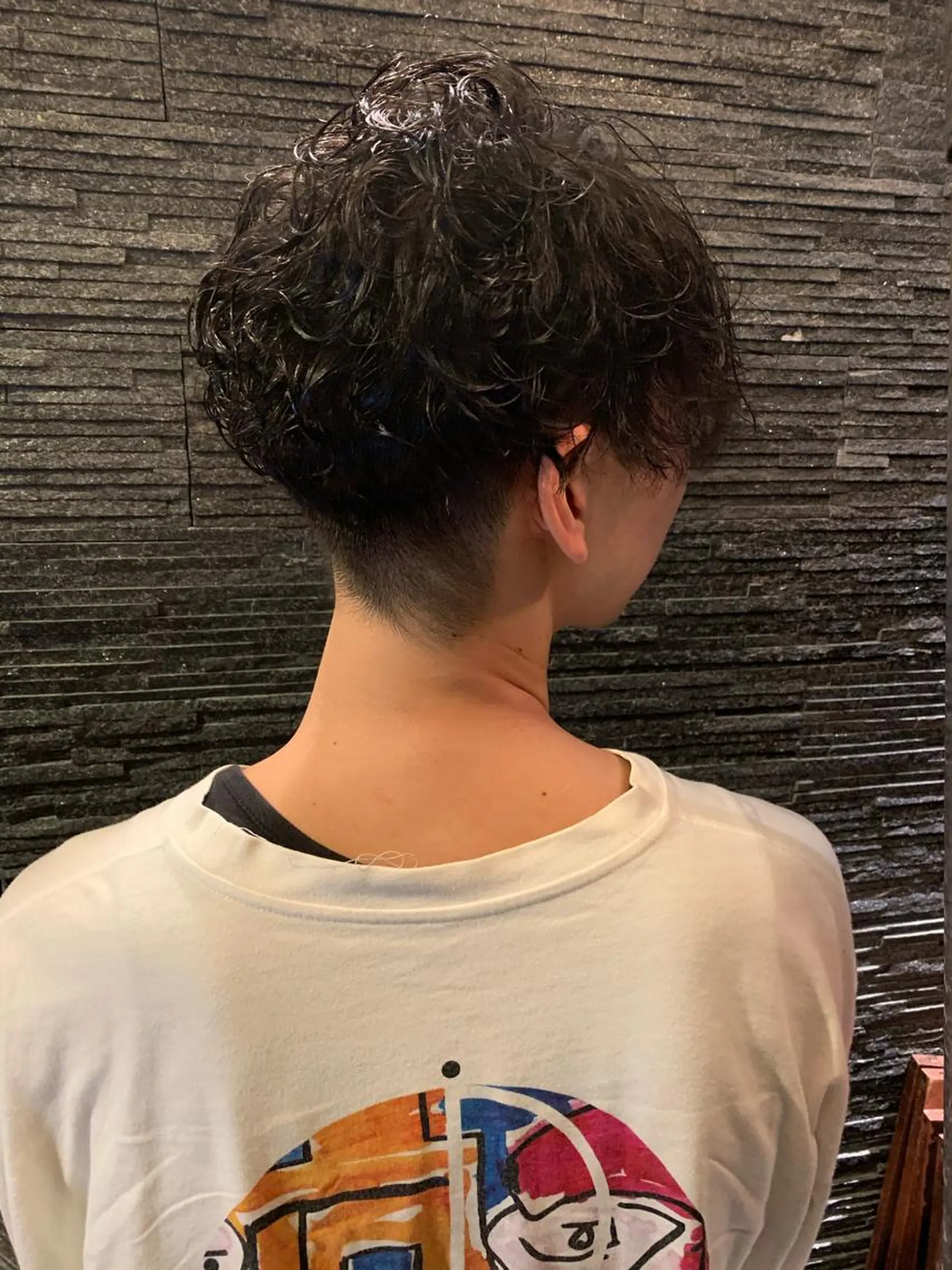 ミディアム パーマ メンズ 田中 千恩のヘアスタイル