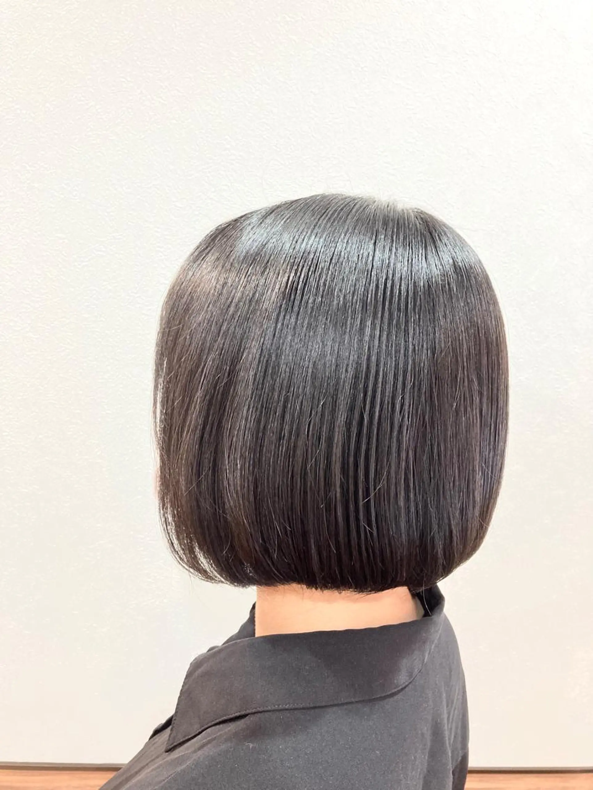 ミディアム パーマ ボブ 髪質改善 トリートメント ストレートパーマ Annon プライベートサロンのヘアスタイル