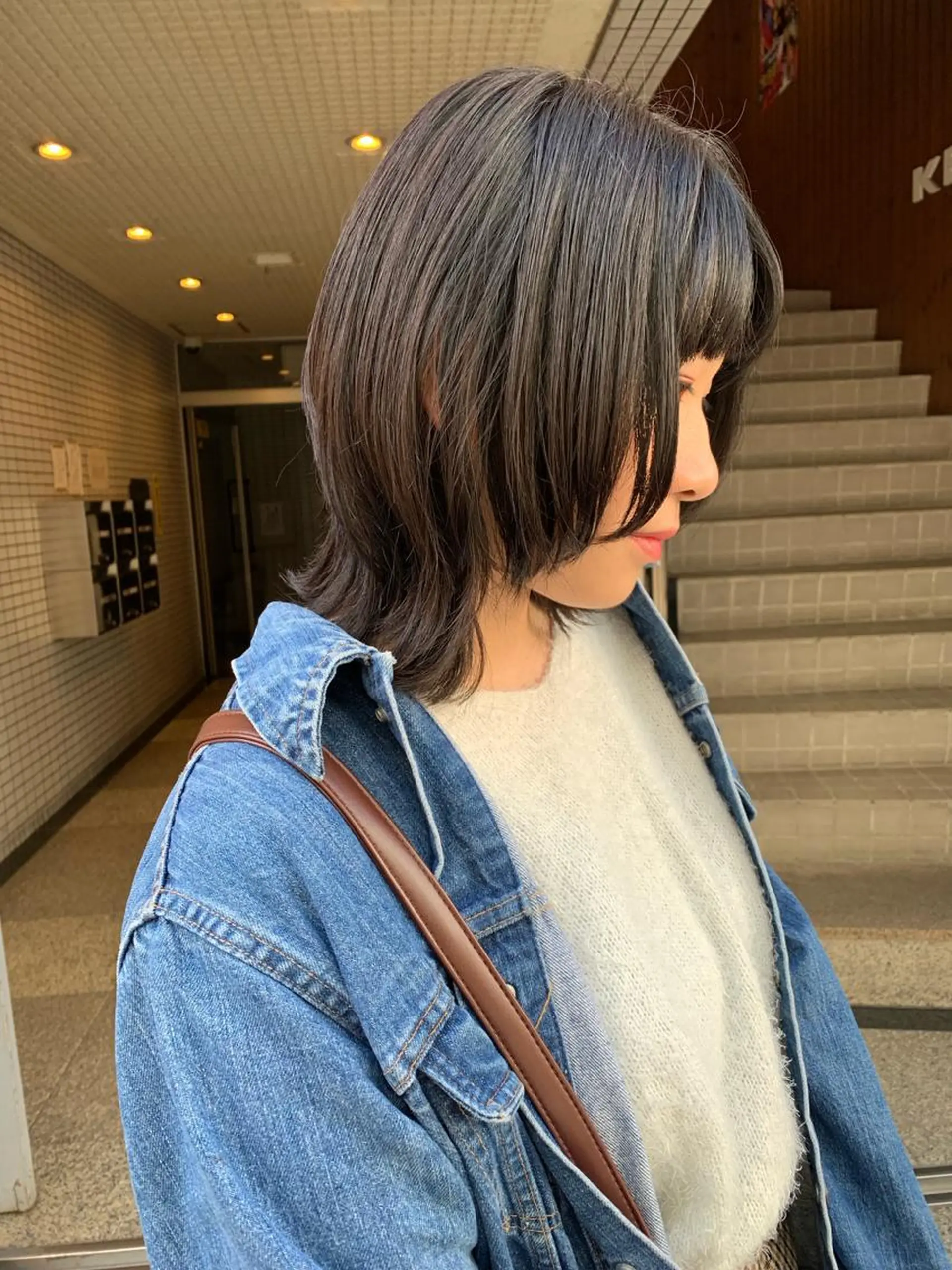 ミディアム カラー ヘアアレンジ ウルフカット 🫧透明感カラー/ ボブ/小笠原汐海🪽のヘアスタイル