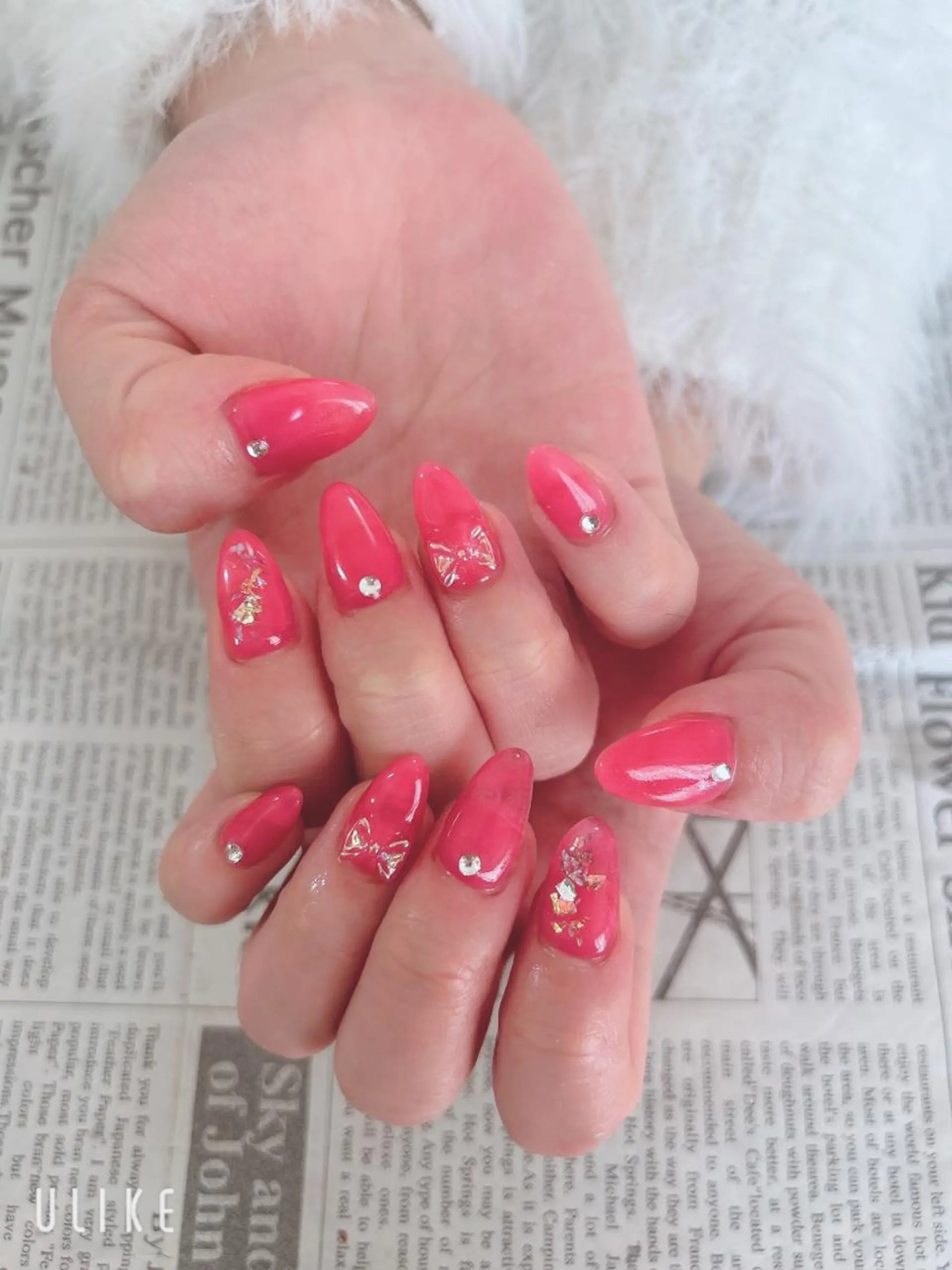 ネイル リボン ハンドネイル ハンドケア 森山 舞のネイルデザイン