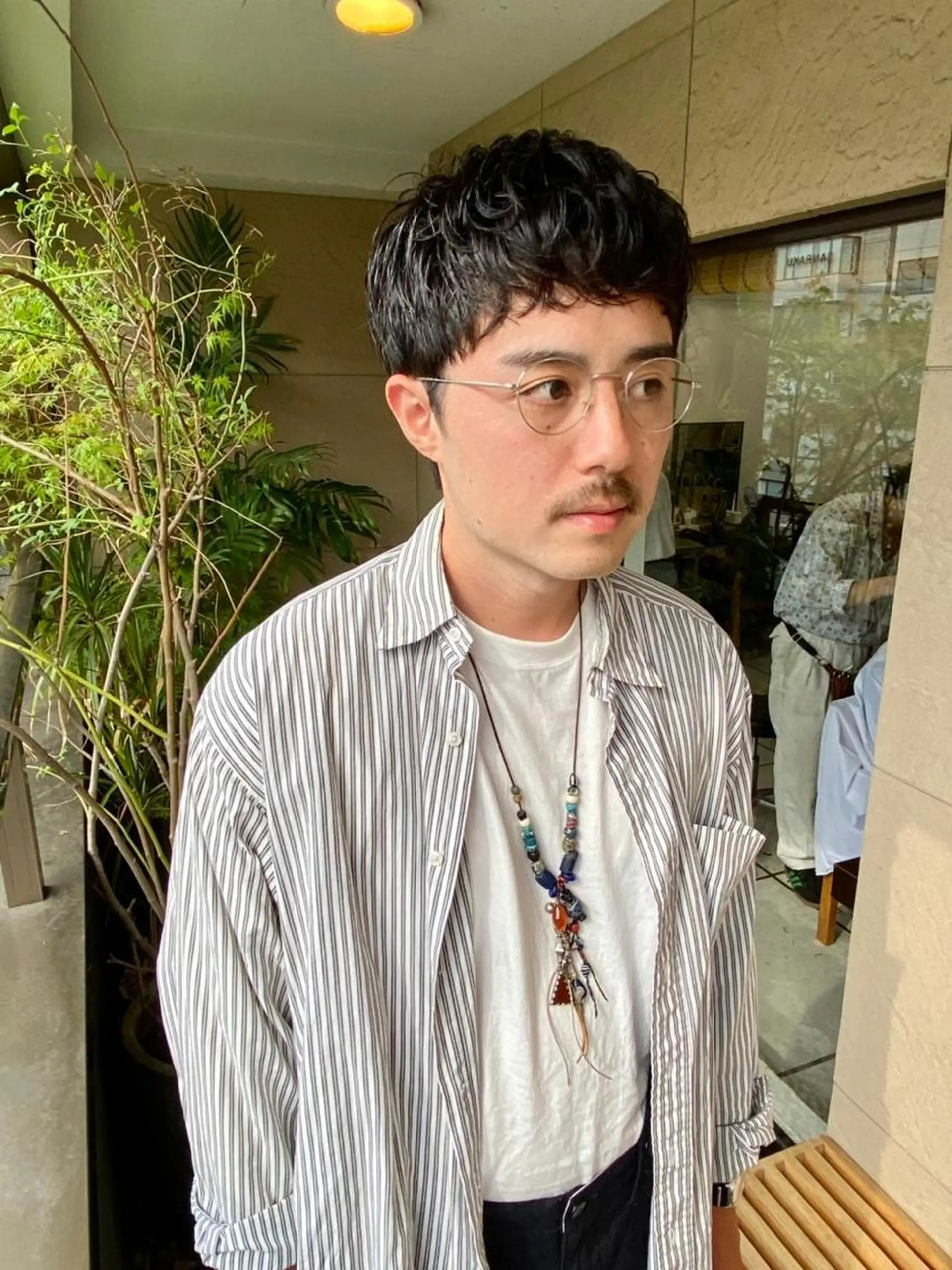 ミディアム パーマ カラー ショートボブ ミディアムパーマ アディクシーカラー ブリーチ ケアブリーチ カット ヘアカラー トリートメント CEINE+ officialのヘアスタイル