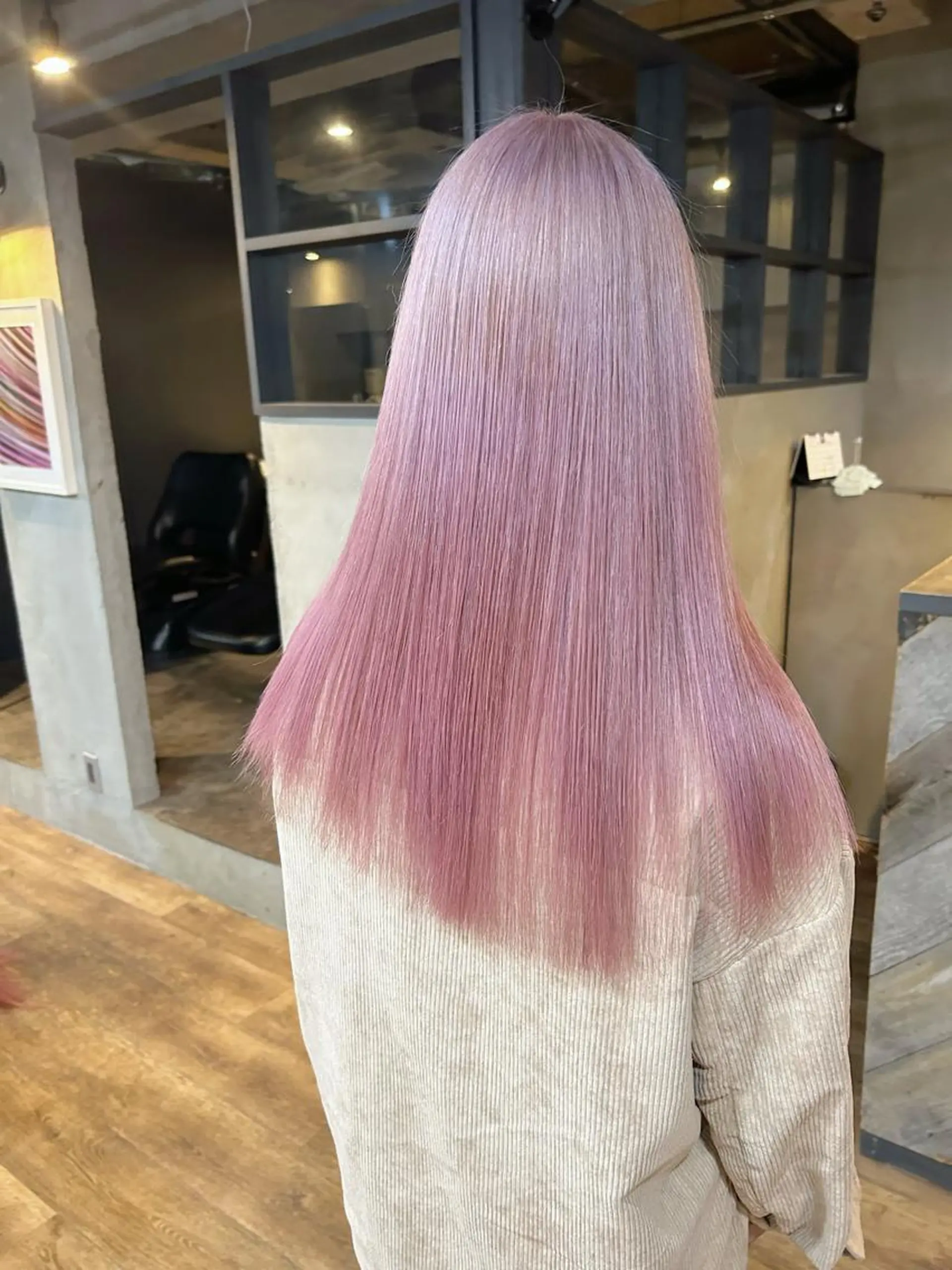 ロング カラー ヘアカラー トリートメント yoriダブルカラー 代表すがわらのヘアスタイル