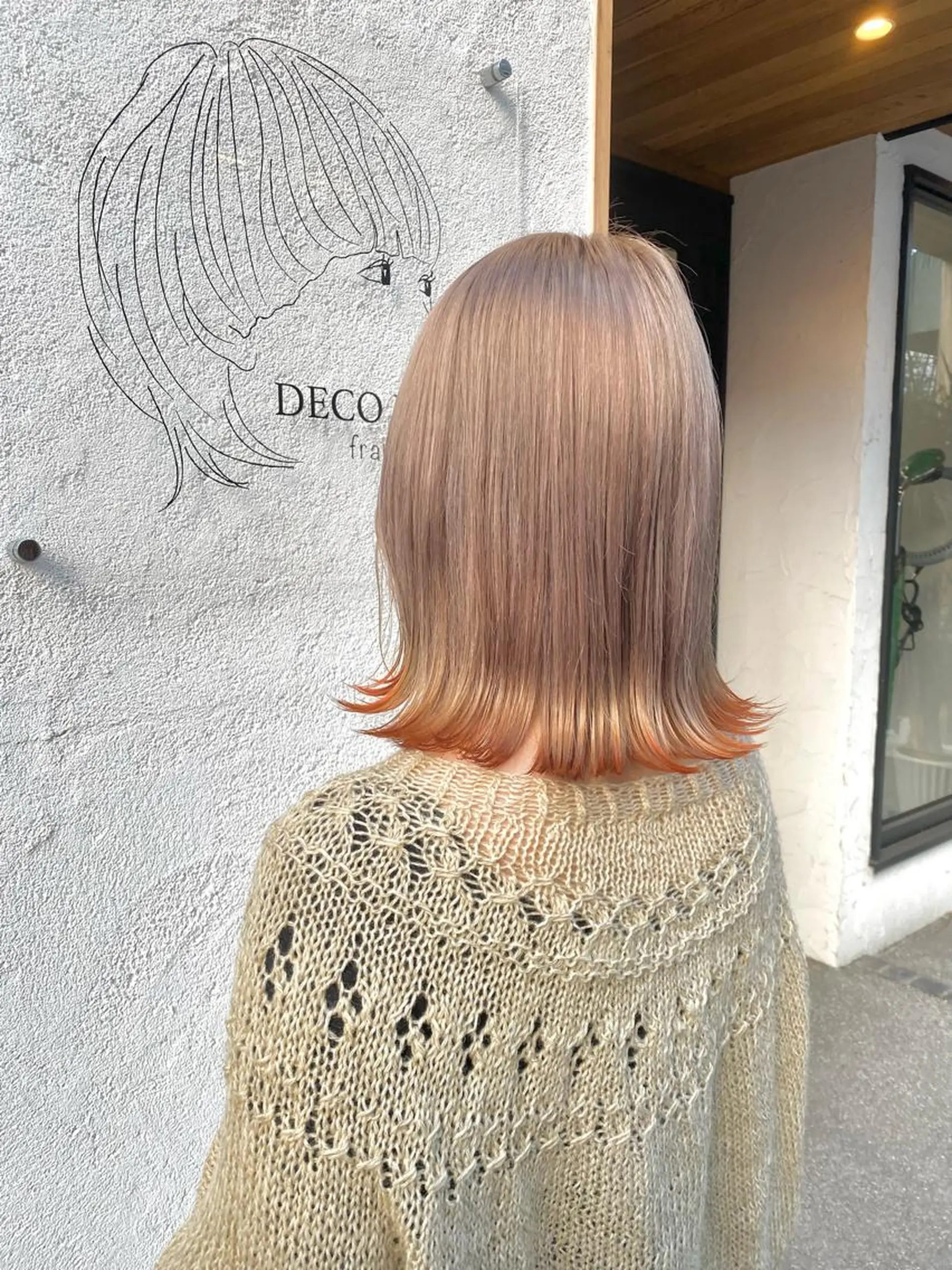カラー オレンジ カット ブリーチカラー よねだまことのヘアスタイル