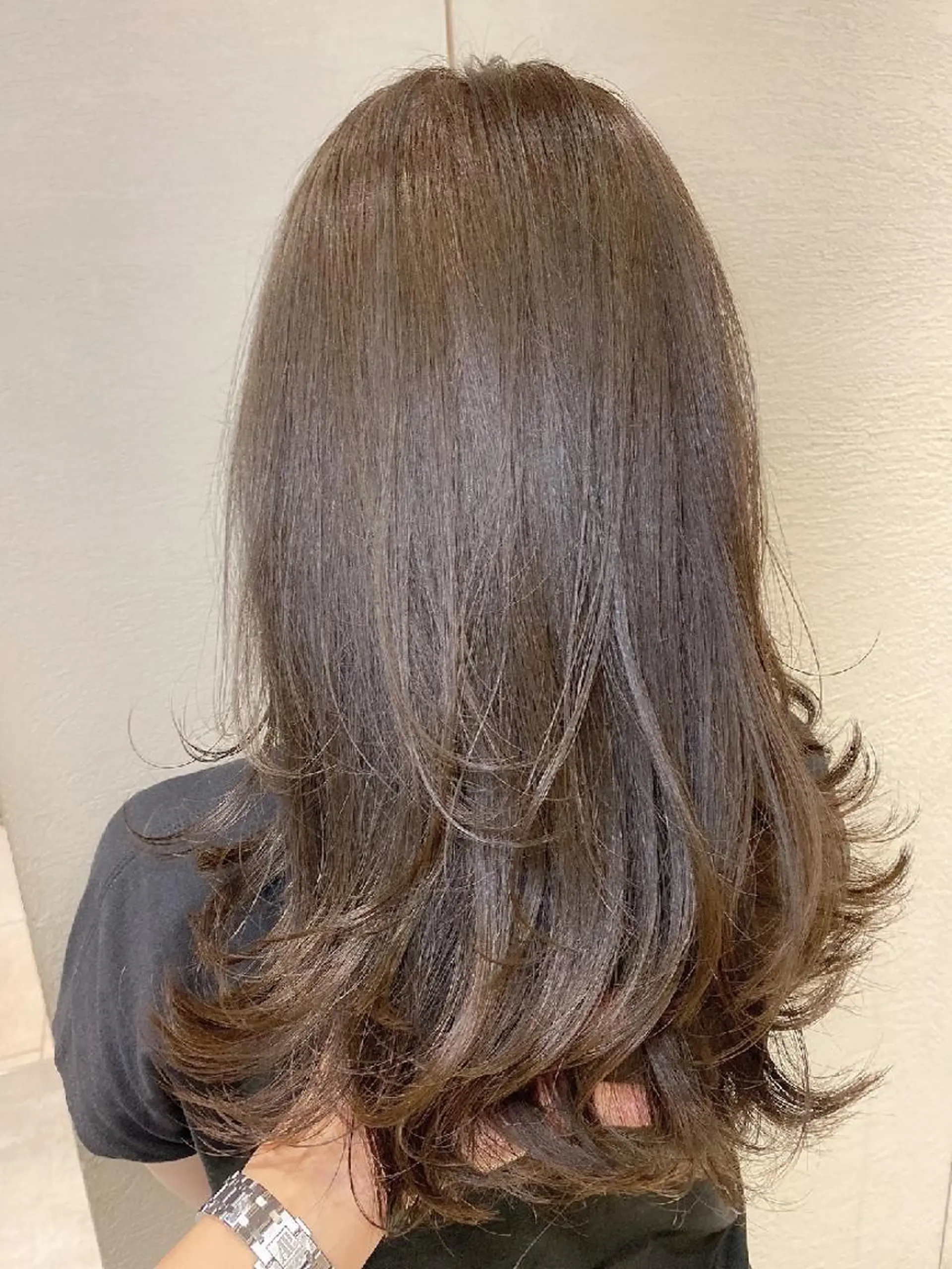 ロング アッシュ アッシュブラウン ヘアカラー トリートメント Nanako。/韓国 ハッシュカットのヘアスタイル