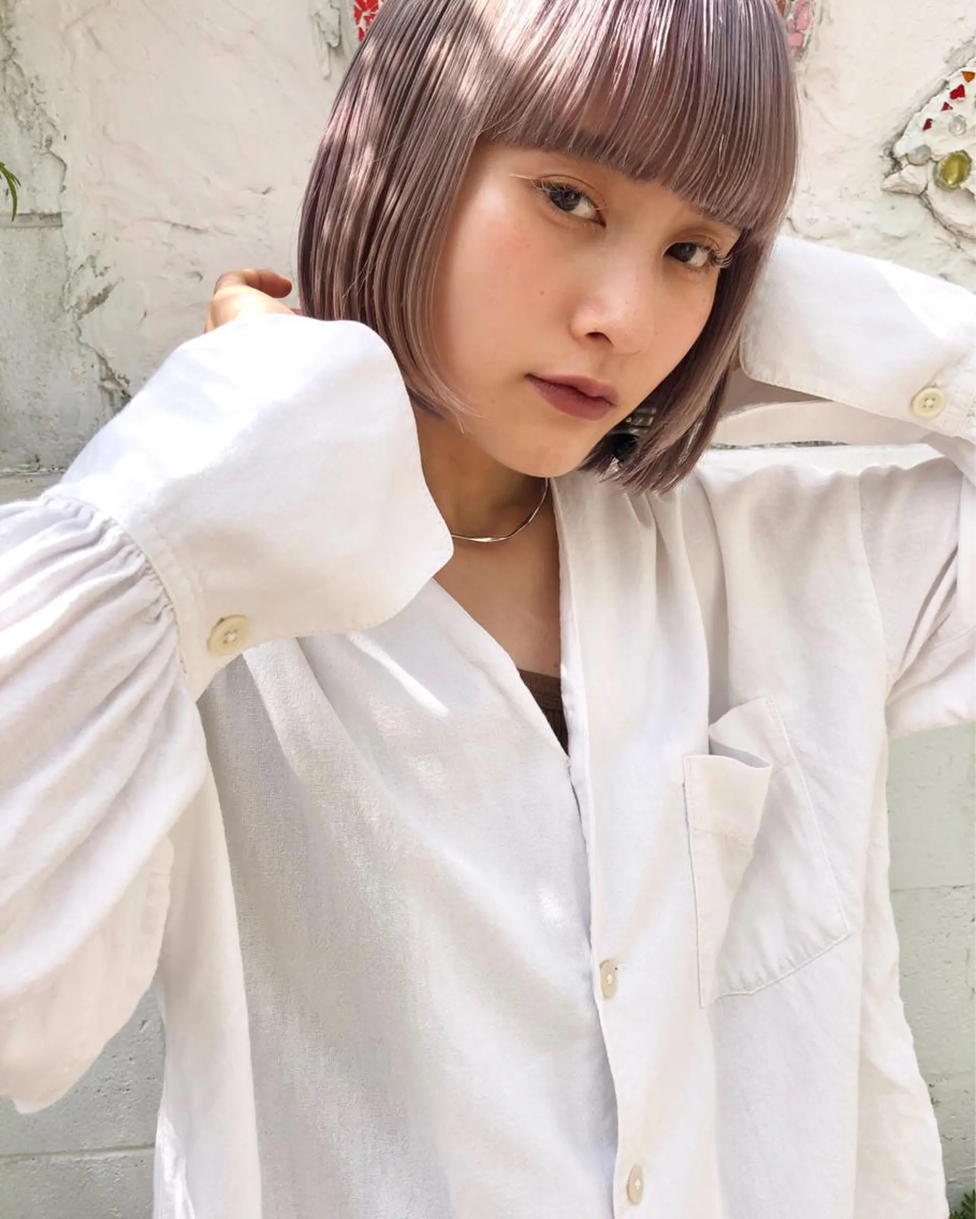 ショート カラー ラベンダーカラー 透明感カラー× レイヤーカット✨高梨のヘアスタイル