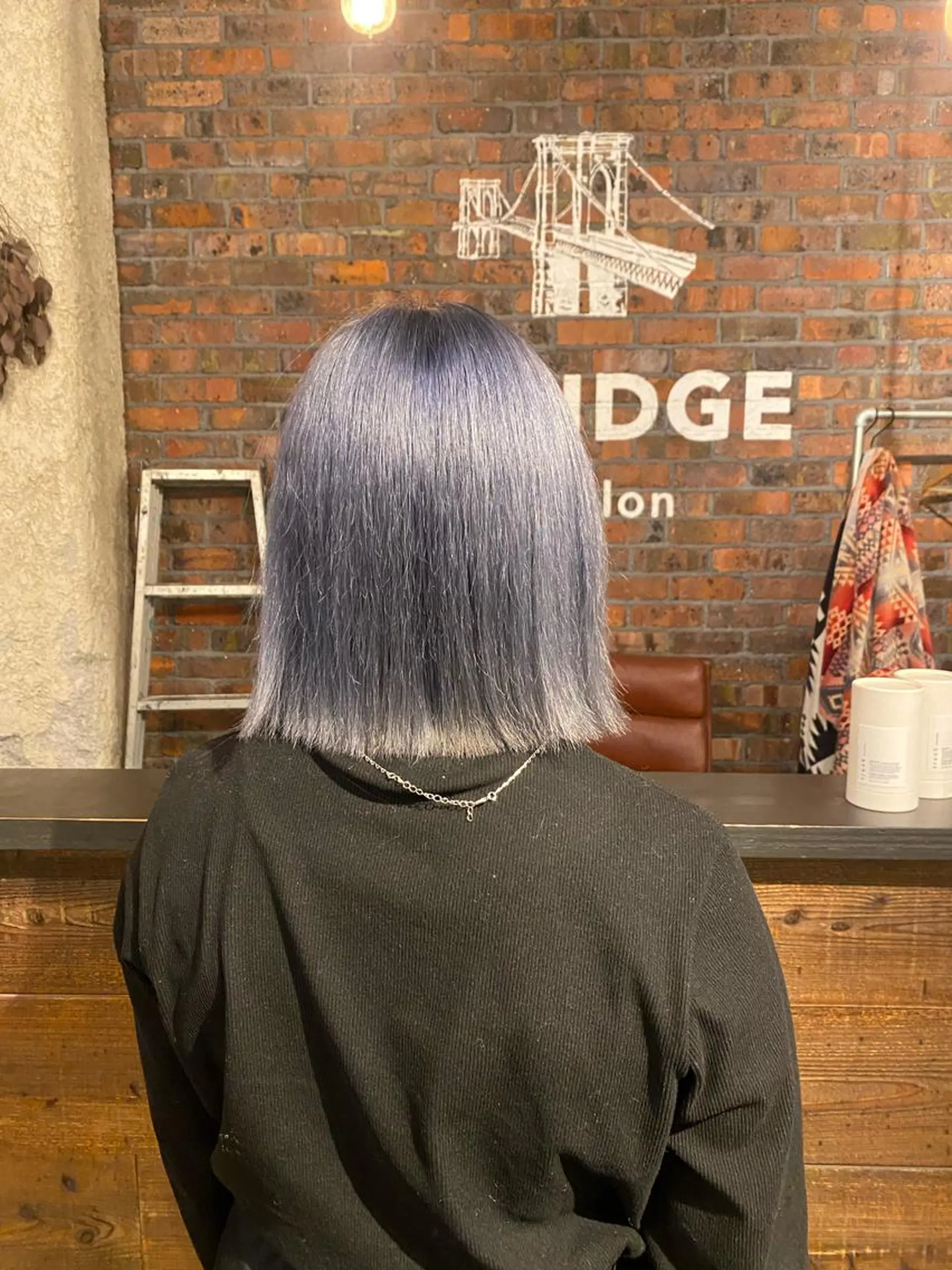 ショート カラー ブルーカラー ブルーパープル パープルカラー カット ヘアカラー the BRIDGE 加藤みのりのヘアスタイル